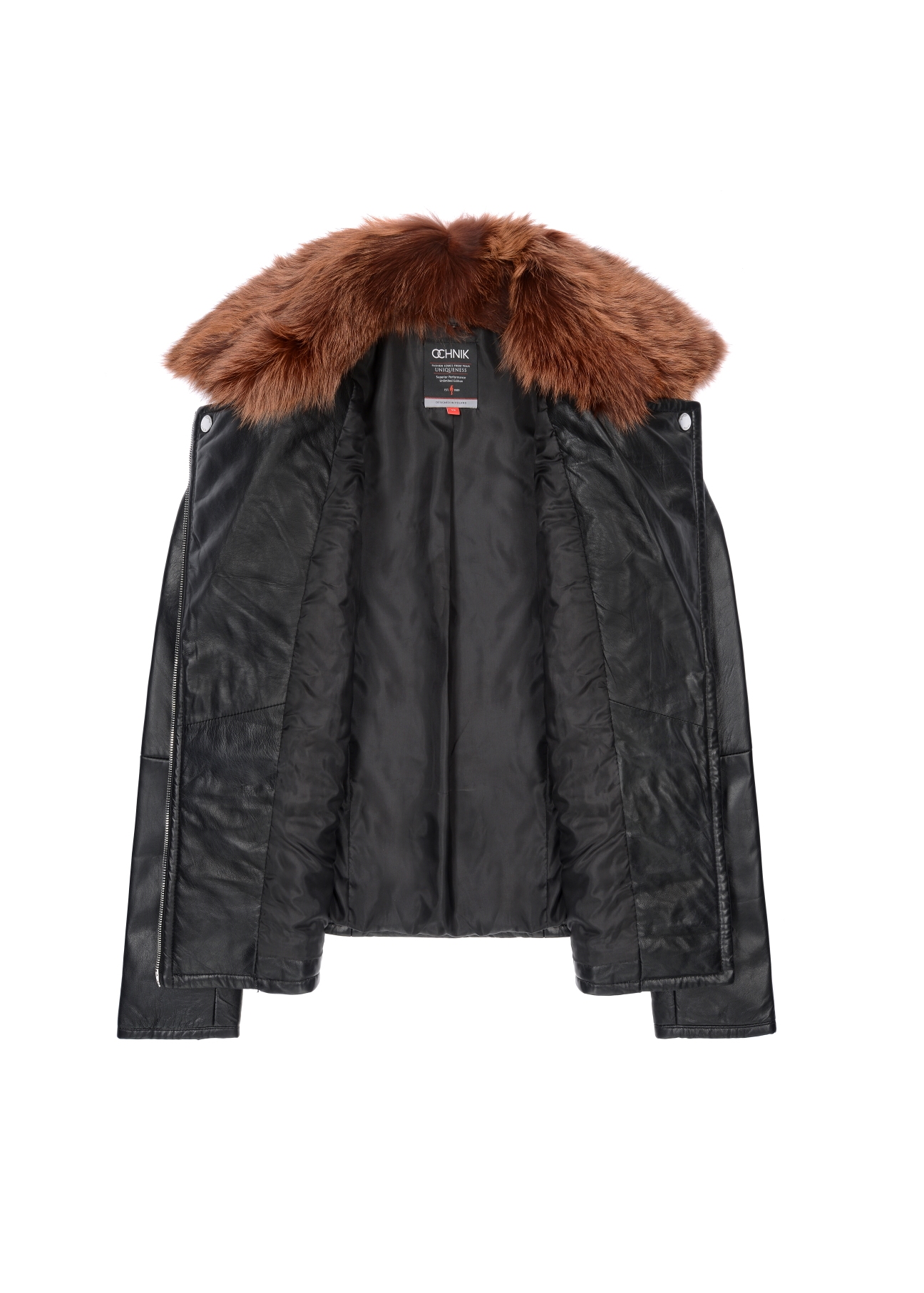 Women's leather jacket with belt KURDS-0251-2038(Z20)-03