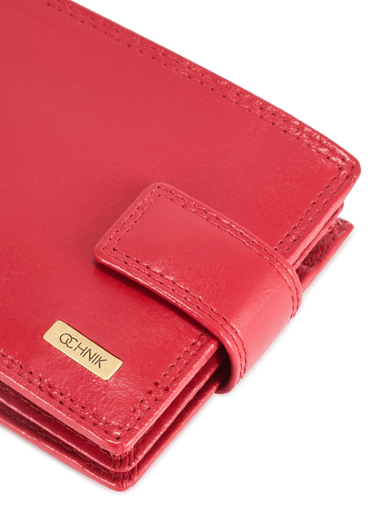 Red men's wallet SL-134-41(KS), close-up of product detail, view on white background.