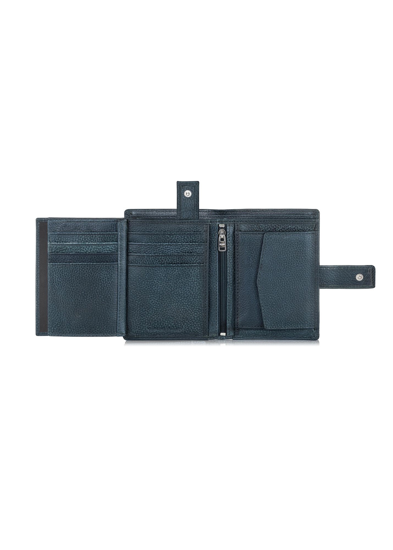 Men's navy blue leather wallet PORMS-0519-69(W23)-06