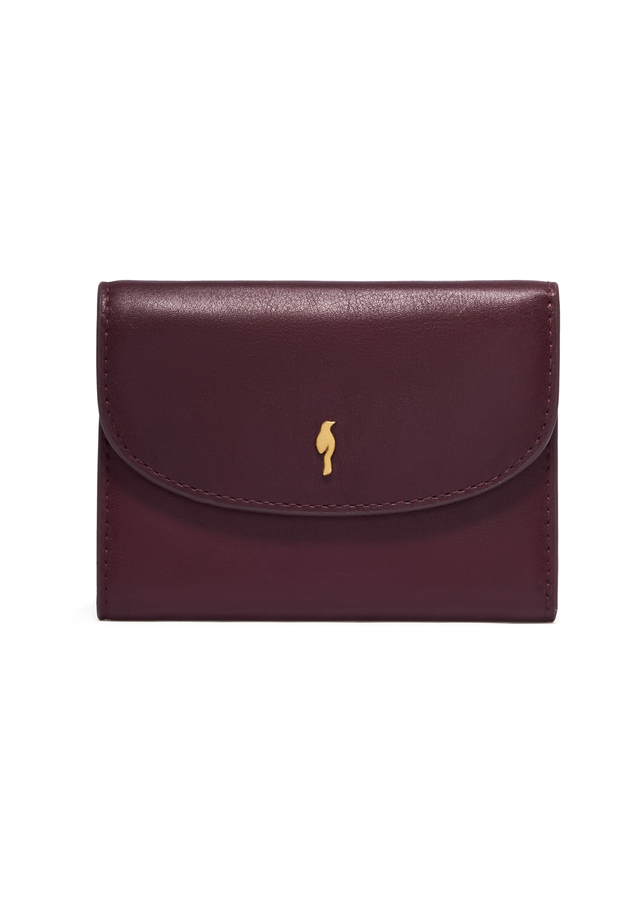 Burgundy leather women's wallet PORES-0996-4D(Z26), front product view on white background.