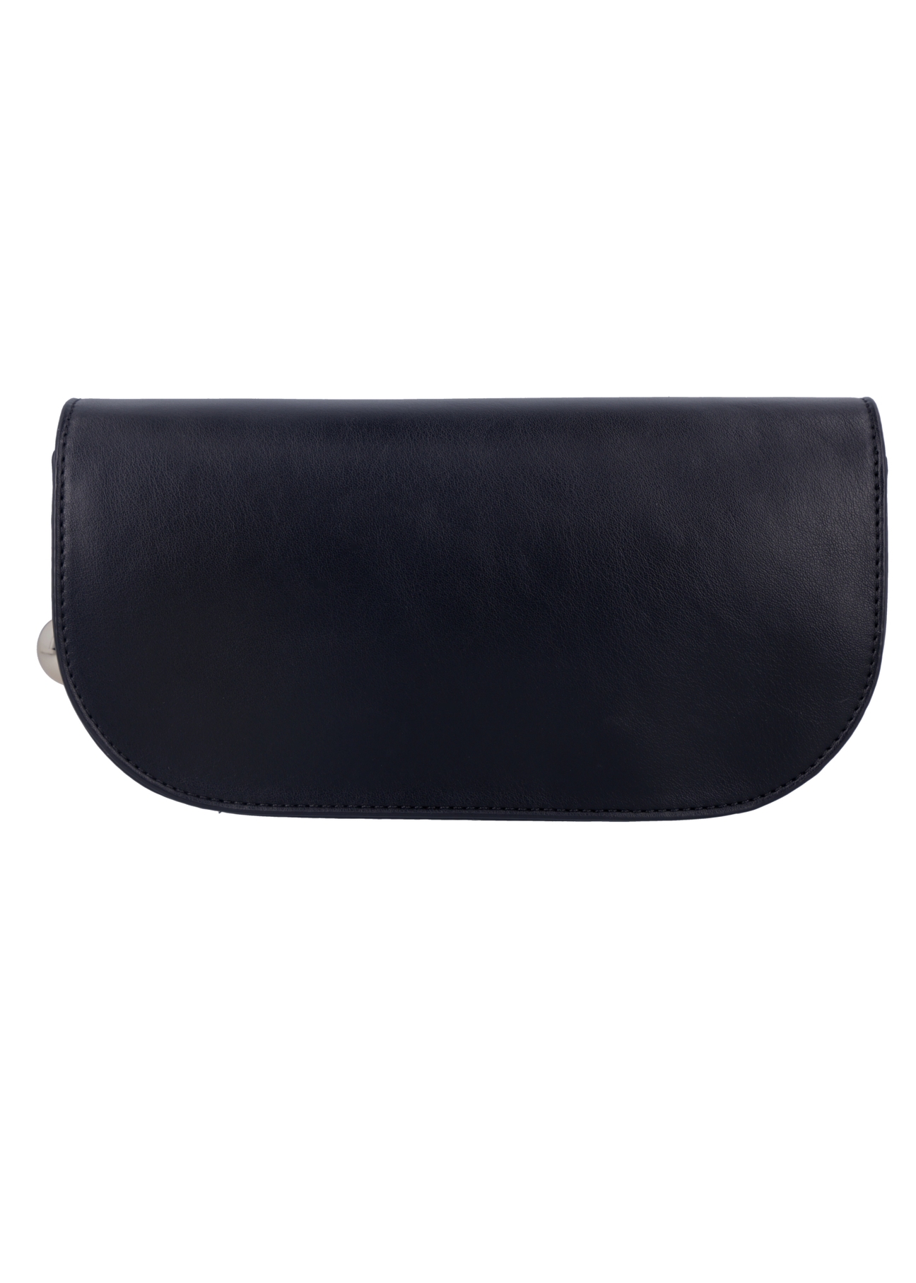 Small black elegant women's handbag with chain TOREC-1388-99(Z26), product view from the back on a white background.