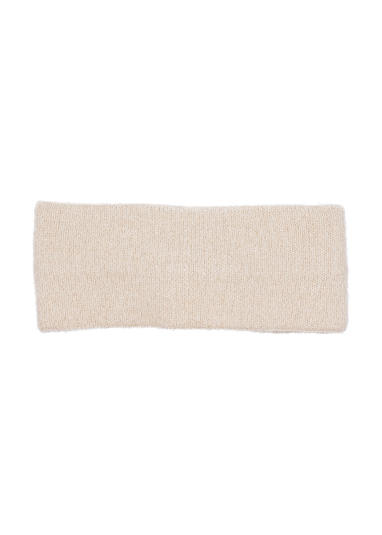 Cream women's headband with tie CZADT-0230-0B(Z26) - product view from the back, on a white background.