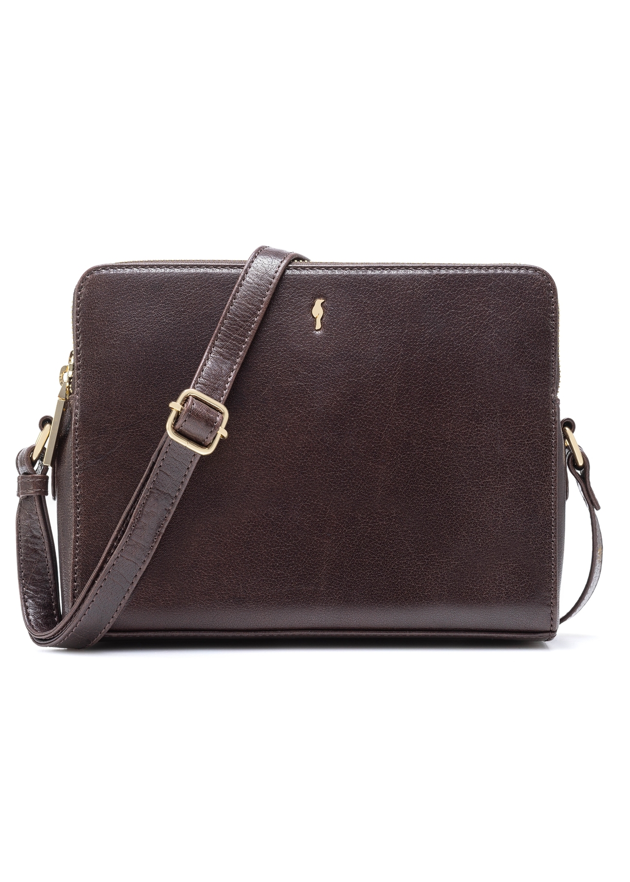 Brown leather women's handbag TORES-1141-89(Z25), product view from the front on a white background.