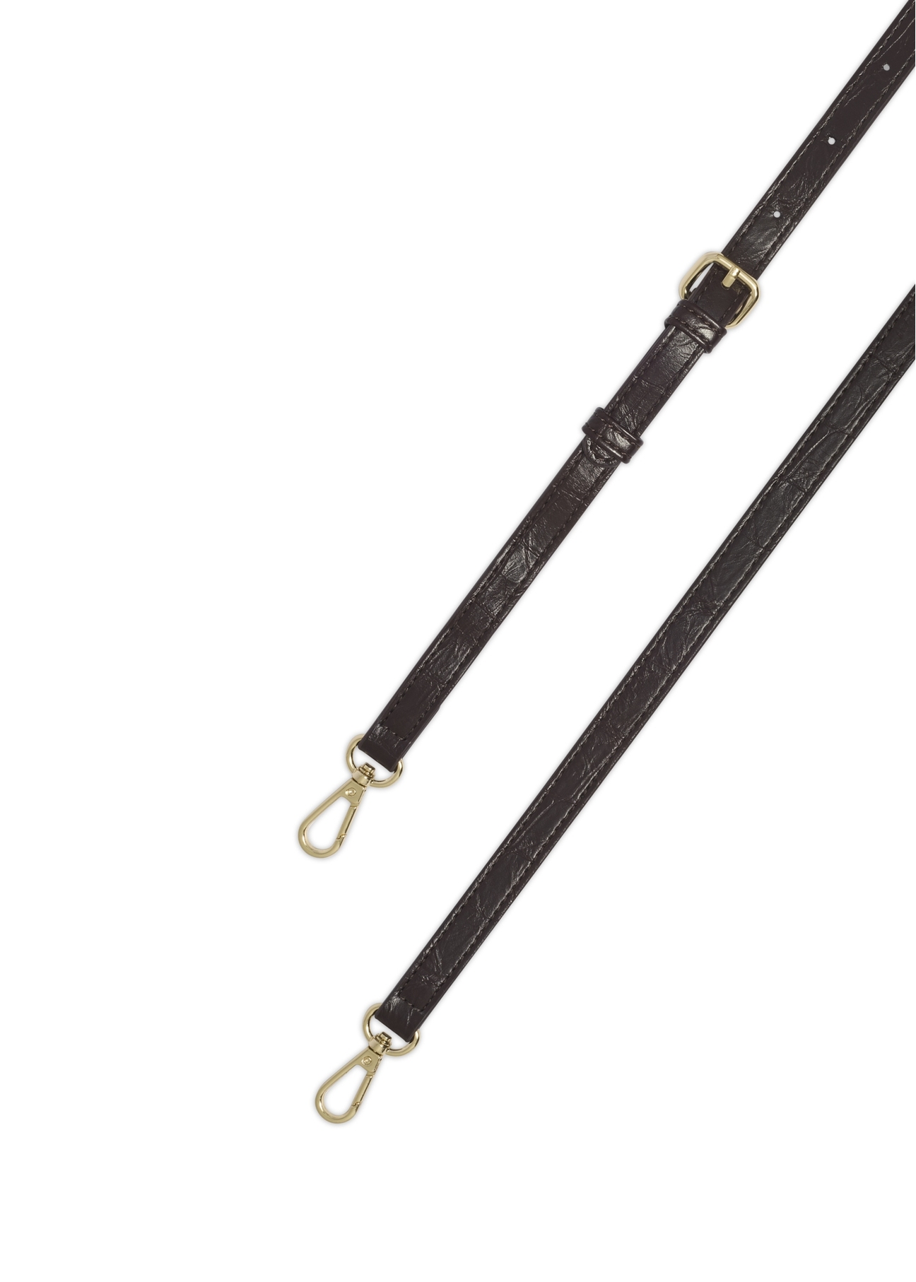 Burgundy croco women's handbag TOREC-1305-4D(Z26). View of the strap on a white background.