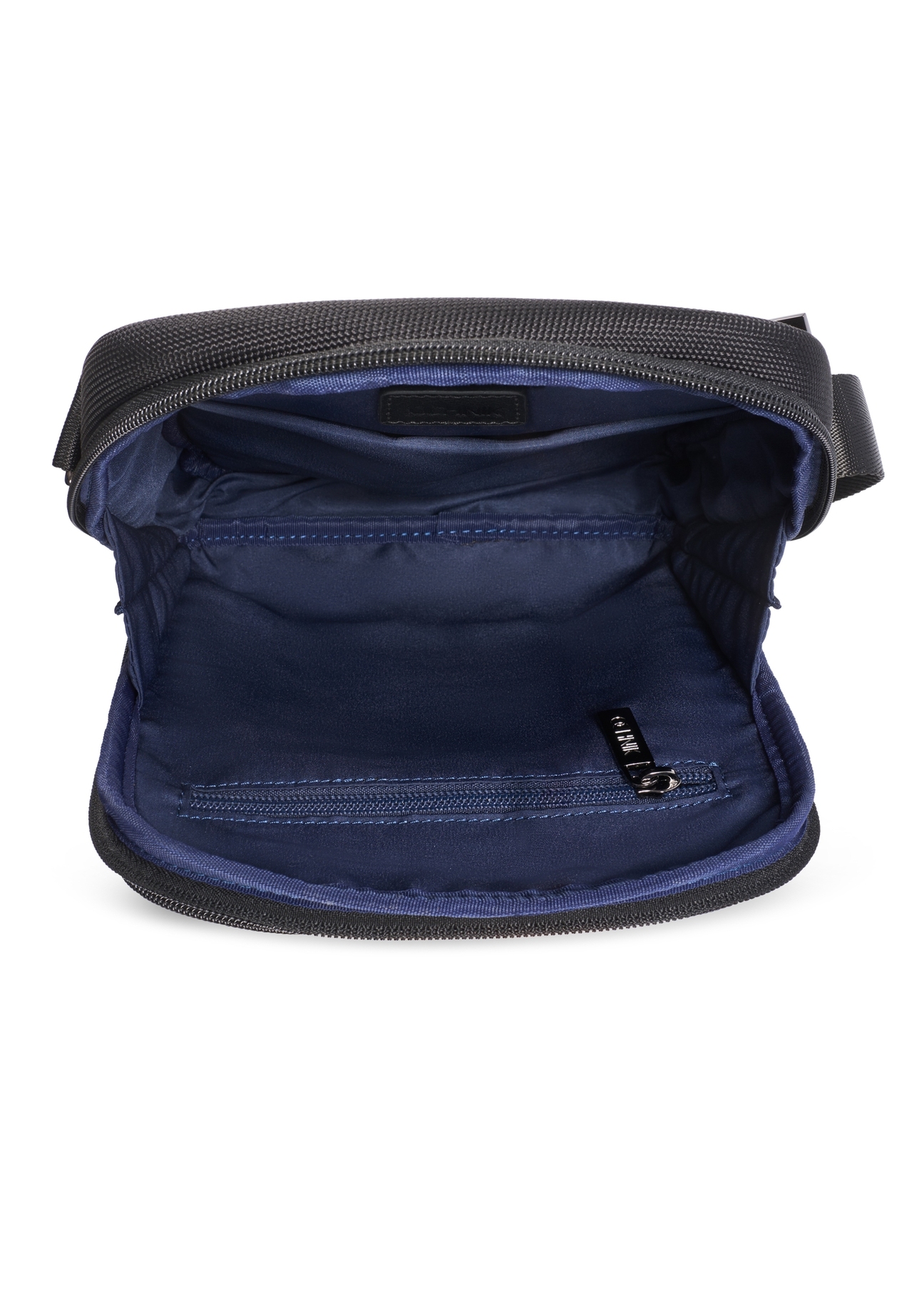 Black men's bag TORMN-0404-99(W26), product view from the inside on a white background.