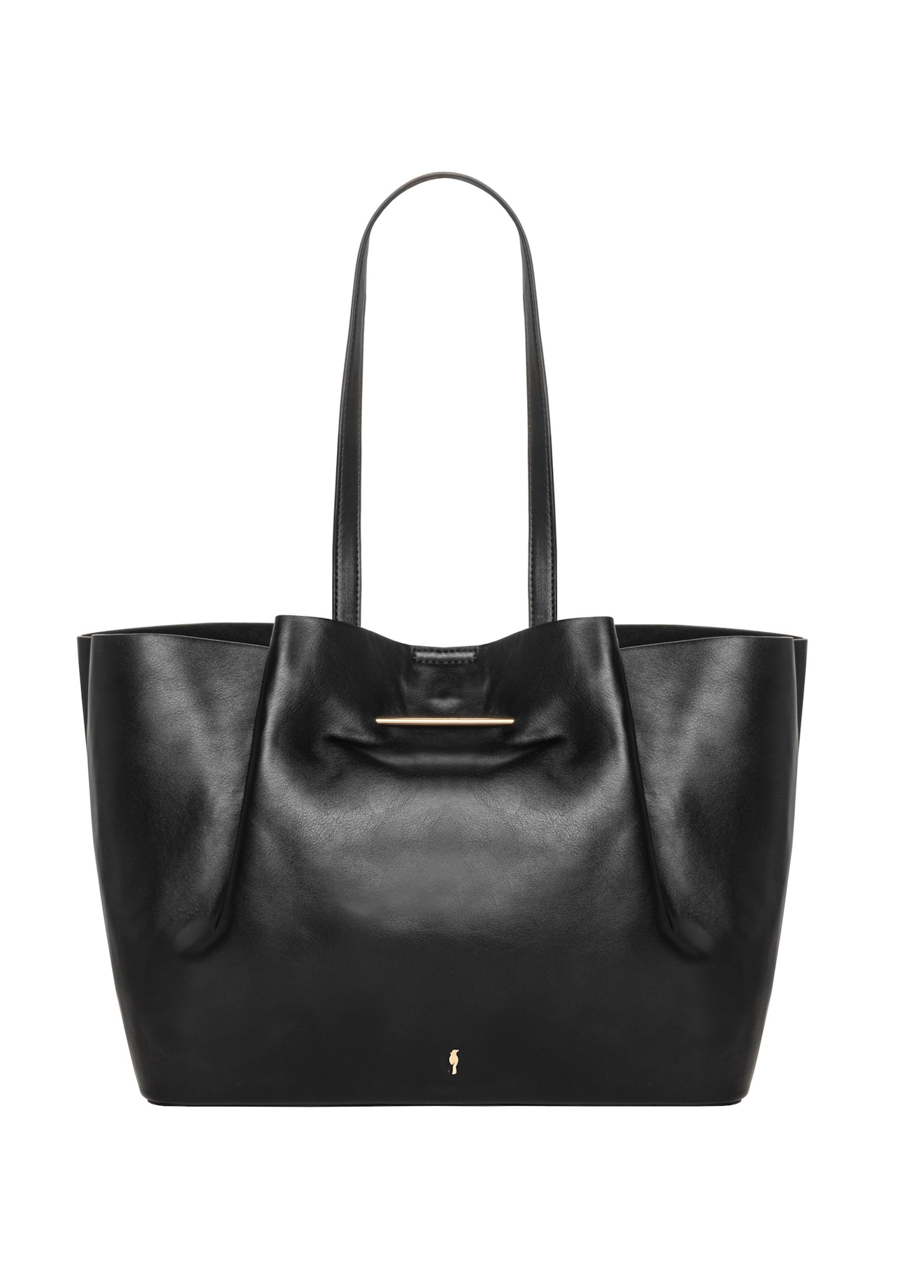 Large black shopper bag TOREC-1386-99(Z26), front view of the product on a white background.