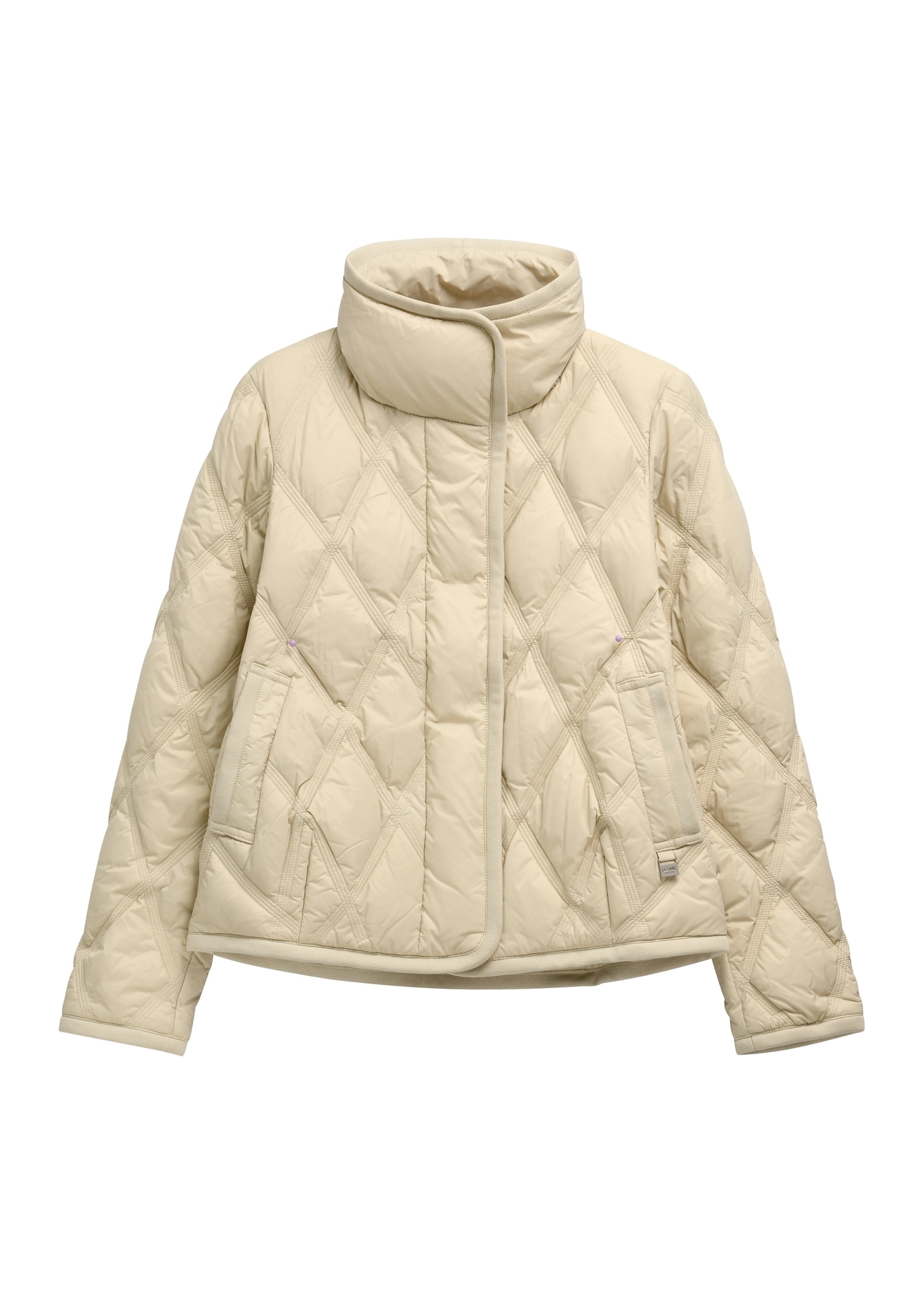Beige women's transitional jacket KURDT-0664-1A(Z26), front product view on white background.