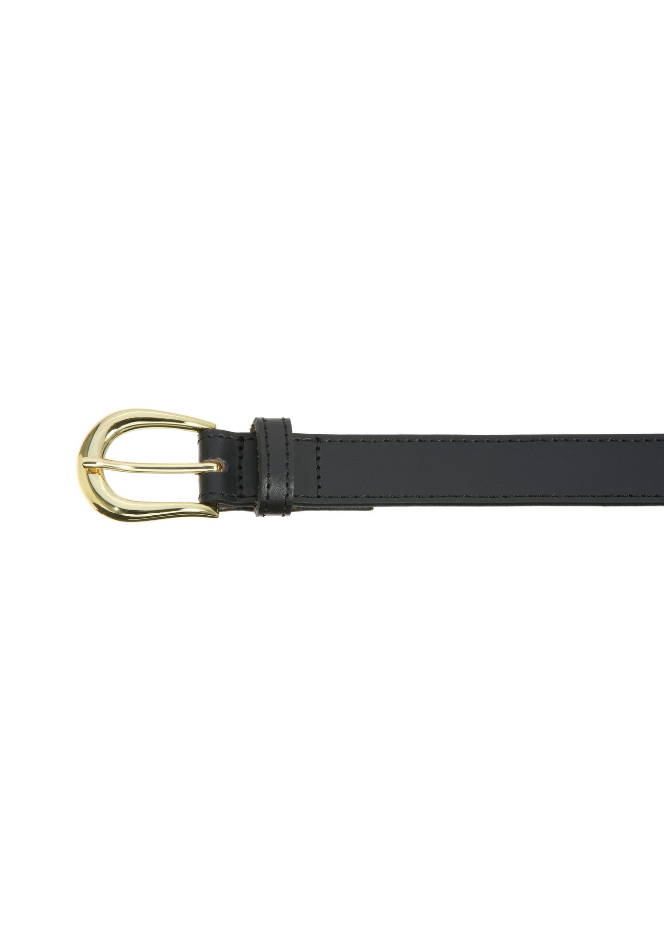 Black leather women's belt PASDS-0303-99(W24)-03