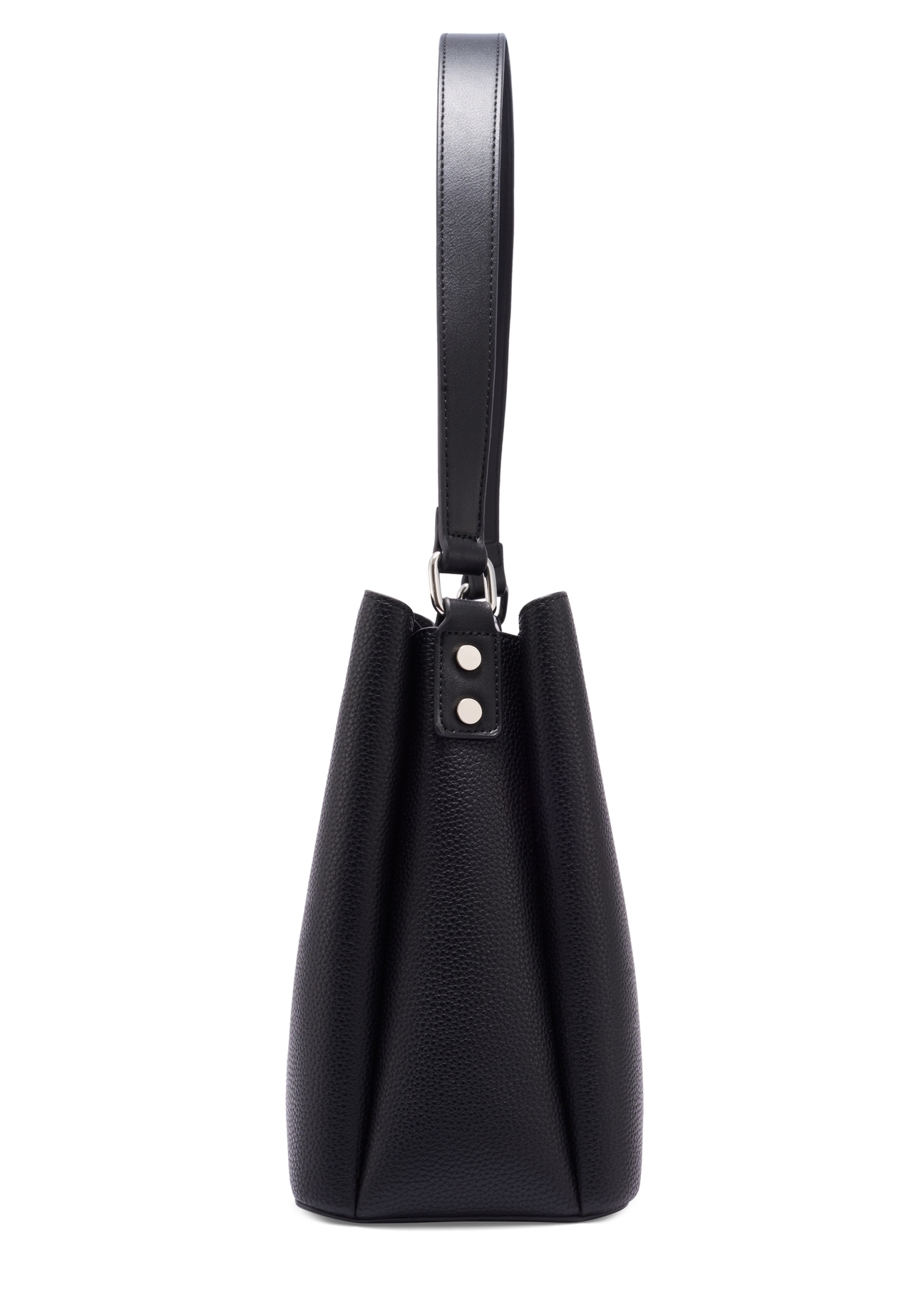 Black women's shoulder bag TOREC-1297-9I(Z26), side view of the product on a white background.