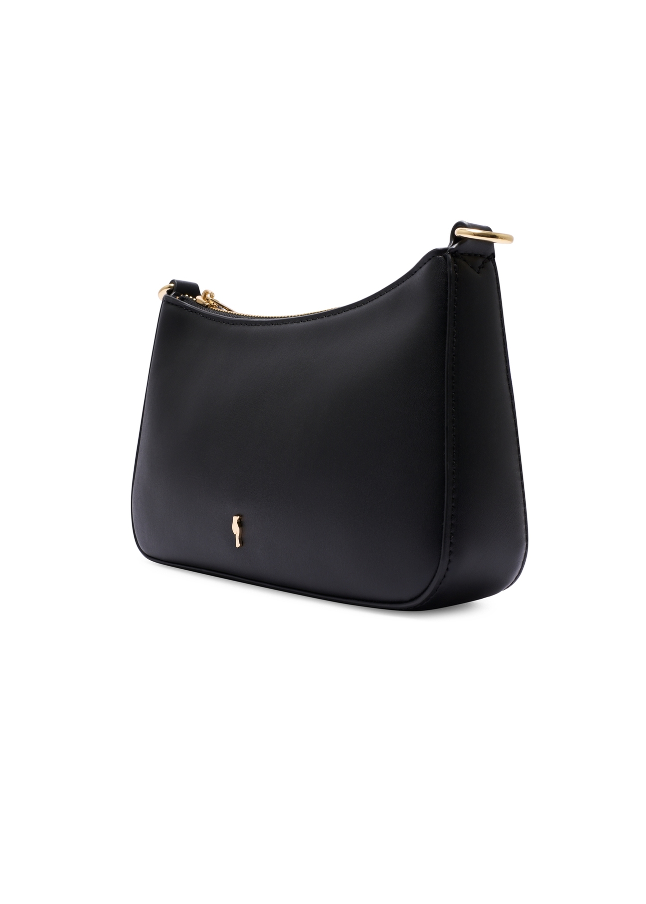 Black women's shoulder bag TOREC-1189-99(W26) - diagonal product view, on a white background.