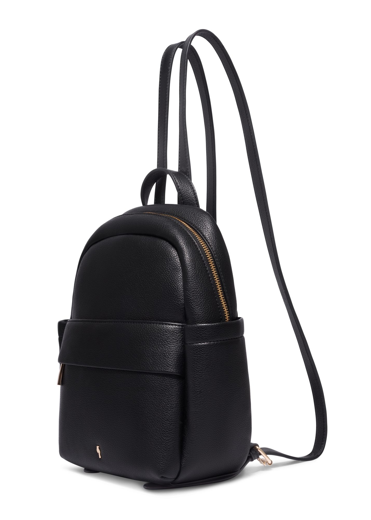 Black women's imitation leather backpack TOREC-1246-9I(Z26) - diagonal product view, on a white background.