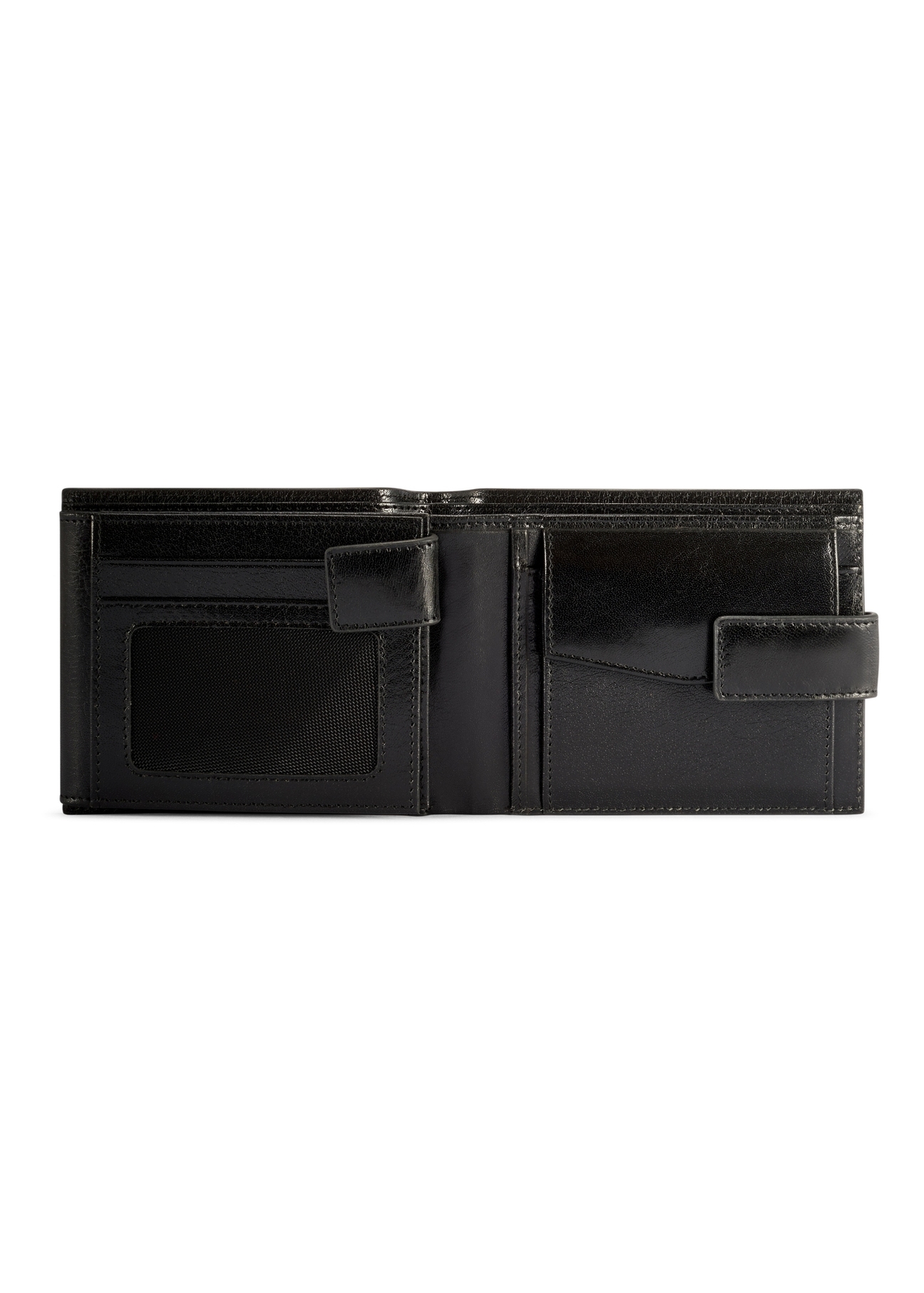 Black men's leather wallet PORMS-0676-99(W26), product view inside on white background.