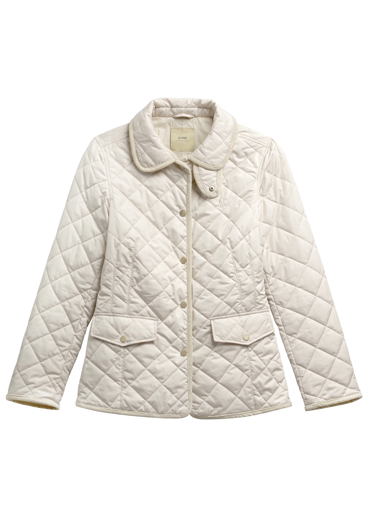 Light beige women's transitional jacket KURDT-0640-0B(W26) - front product view, on white background.