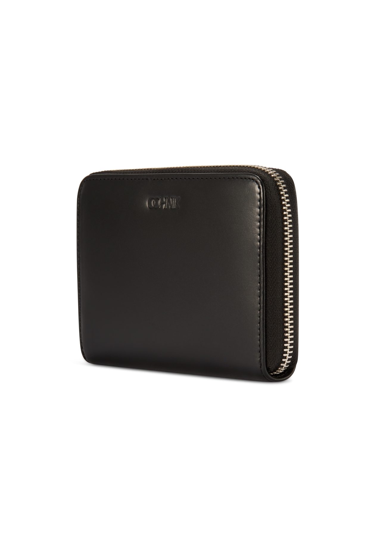 Black leather women's wallet PORES-0976-99(Z25), diagonal product view on white background.