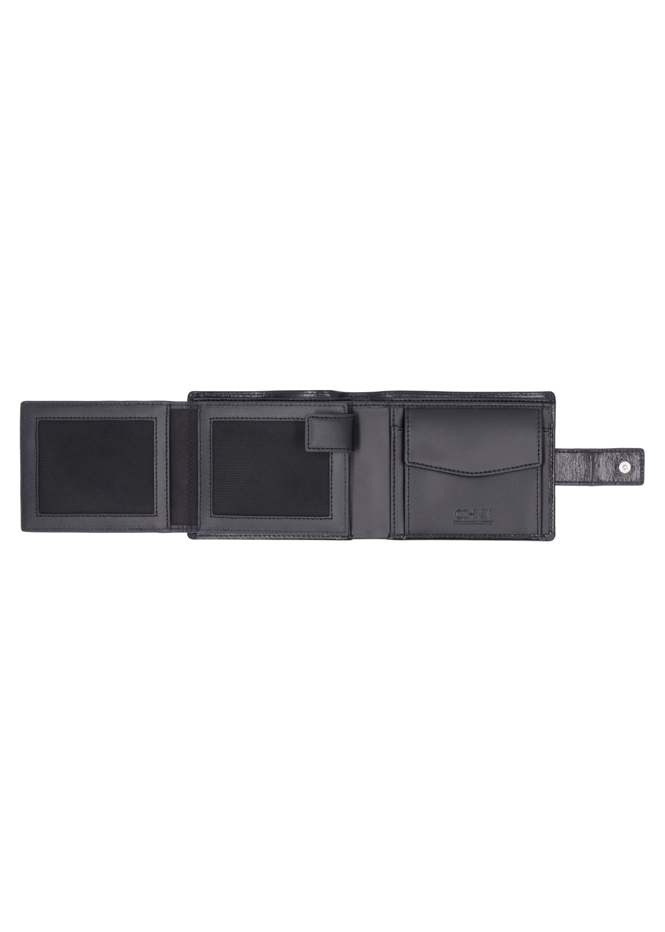 Black men's leather wallet PORMS-0731-99(Z26), product view inside on white background.