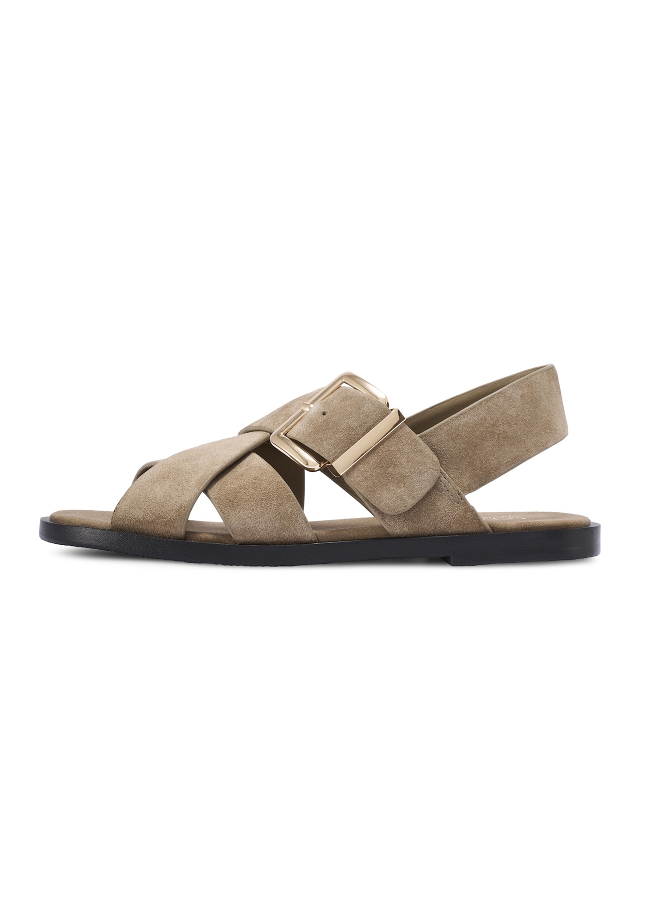 Women's suede sandals in cool beige BUTYD-1238-1K(W26)