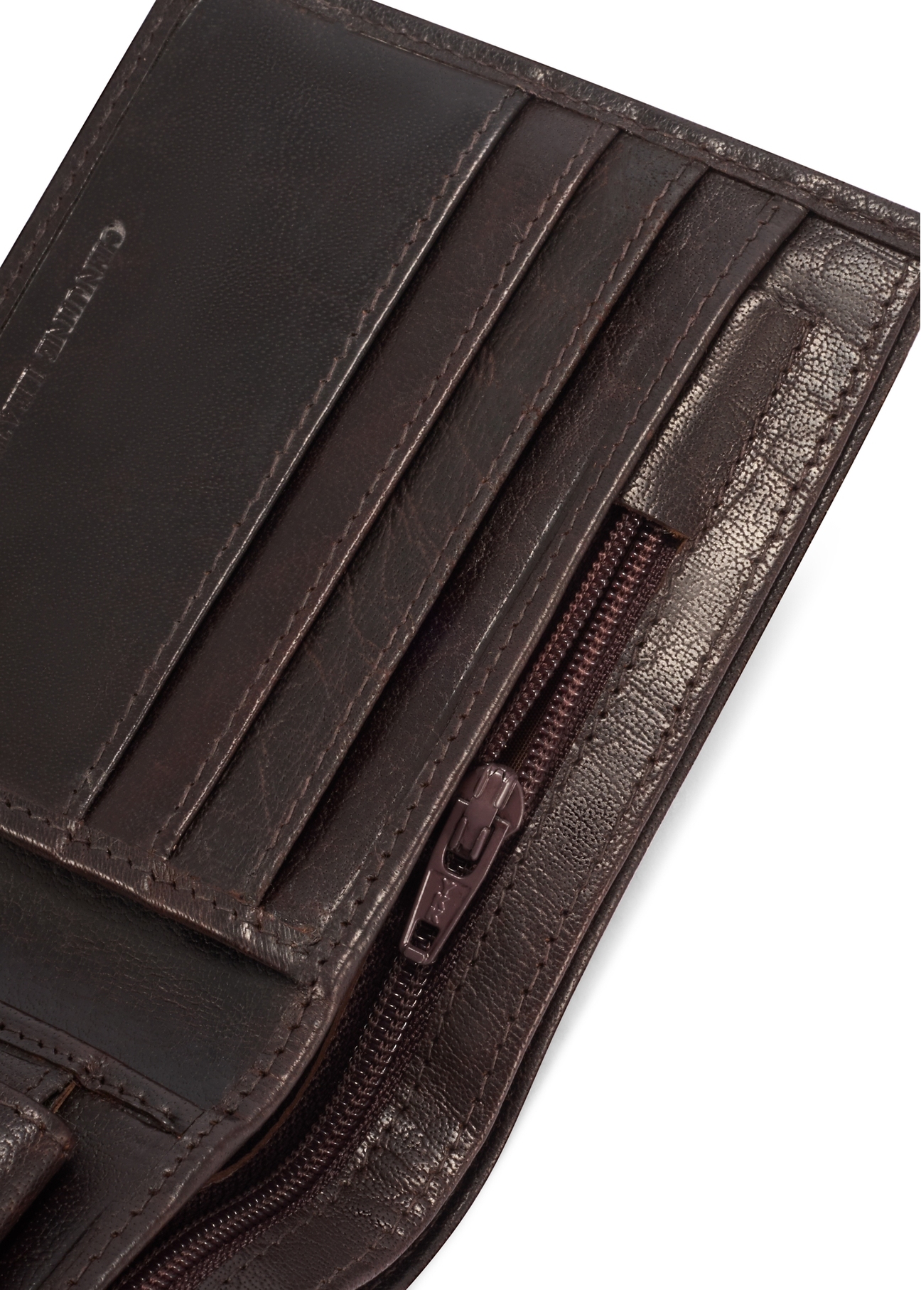 Chocolate-colored leather men's wallet PORMS-0674-90(Z25)