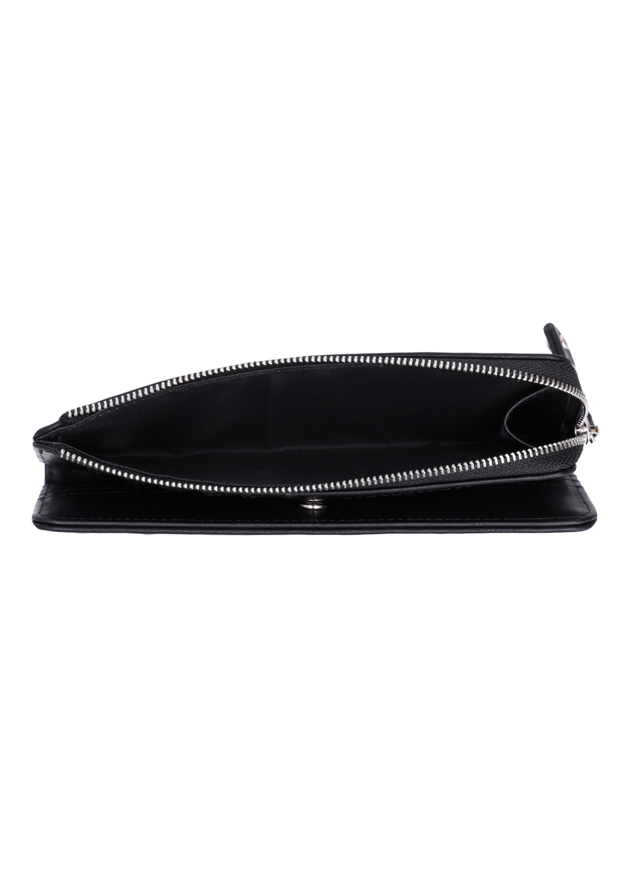 Black large women's wallet POREC-0446-99(Z26) - product view from above, on a white background.