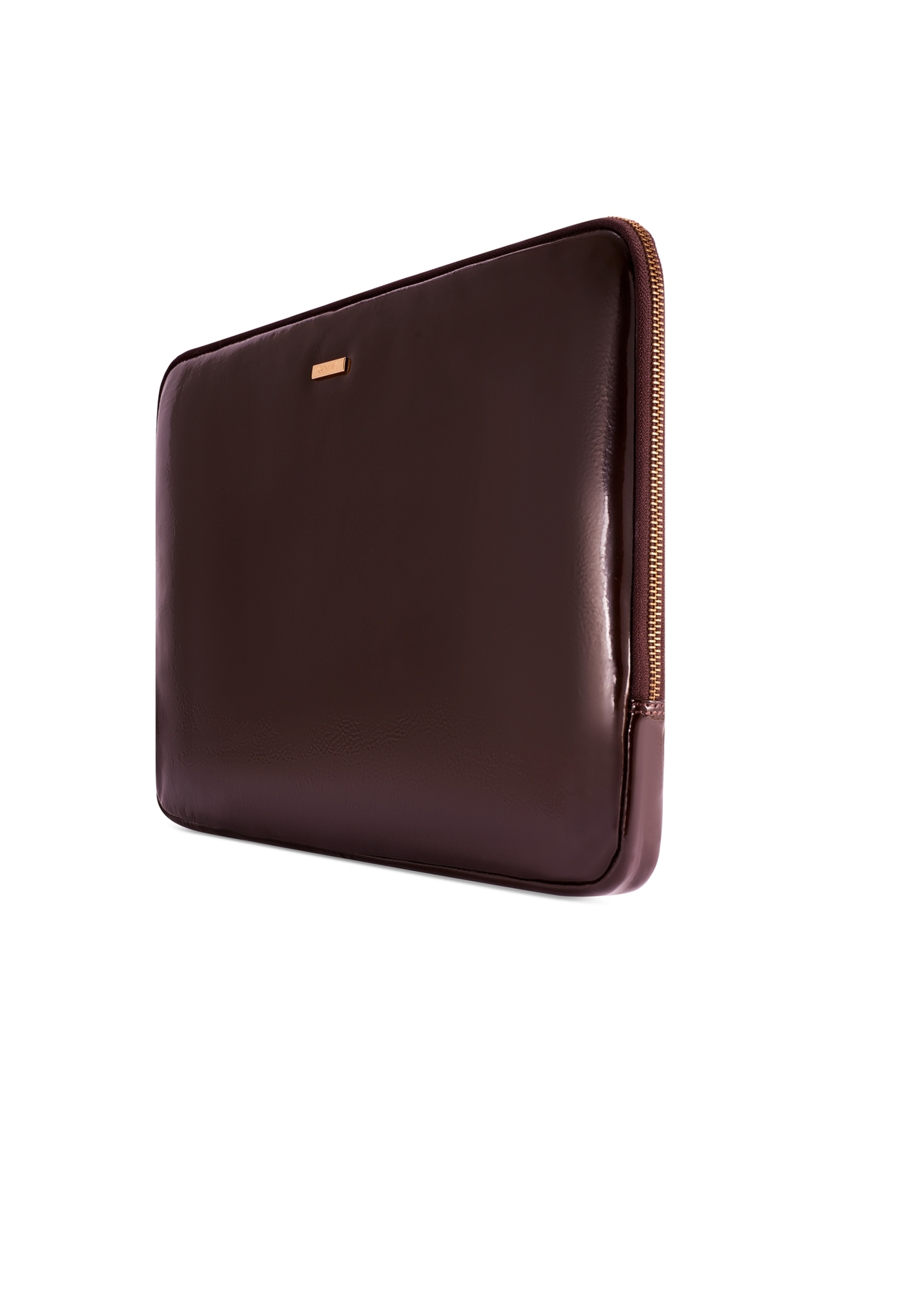 Dark brown leather women's briefcase TORES-1257-1I(W26) - diagonal product view, on a white background.