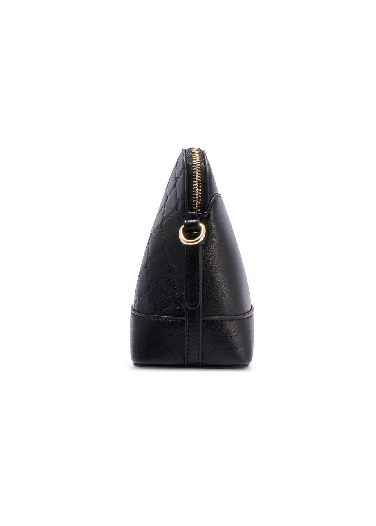 Black women's handbag with monogram TOREC-1180-9P(W26), side view of the product on a white background.