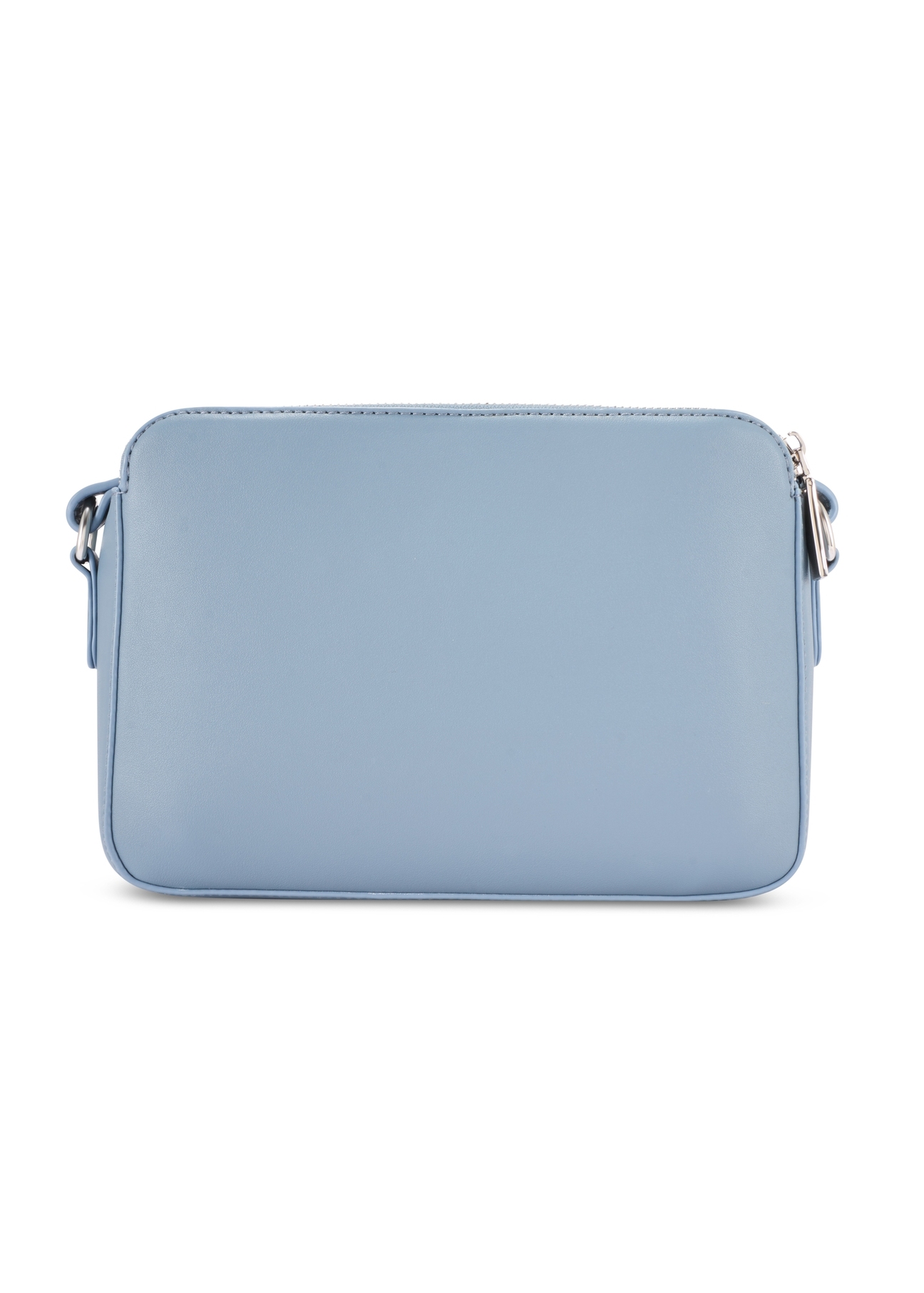Blue small women's handbag TOREC-1175-7C(W26) - product view from the back, on a white background.