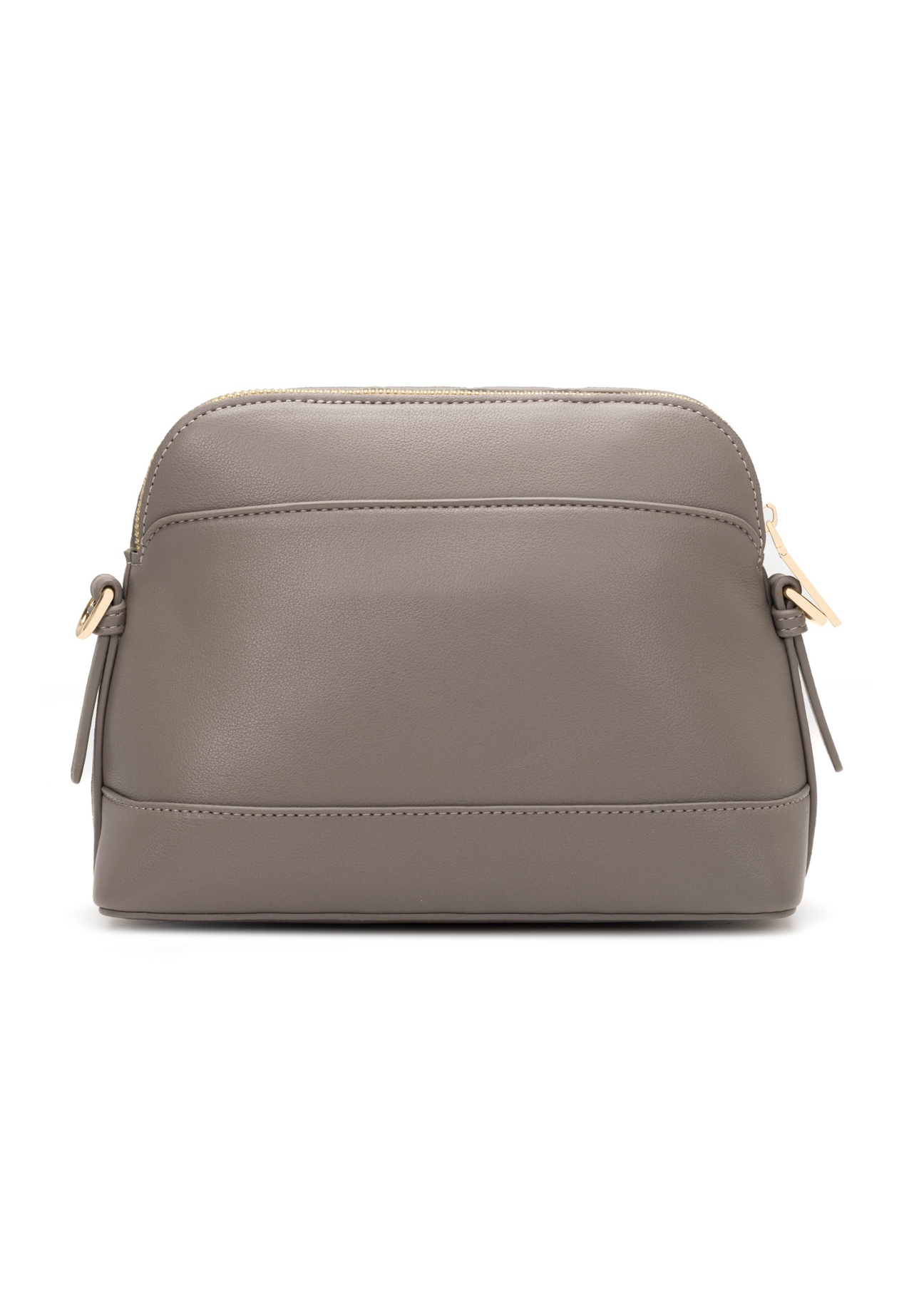 Light brown women's handbag with monogram TOREC-1180-1K(W26), product view from the back on a white background.