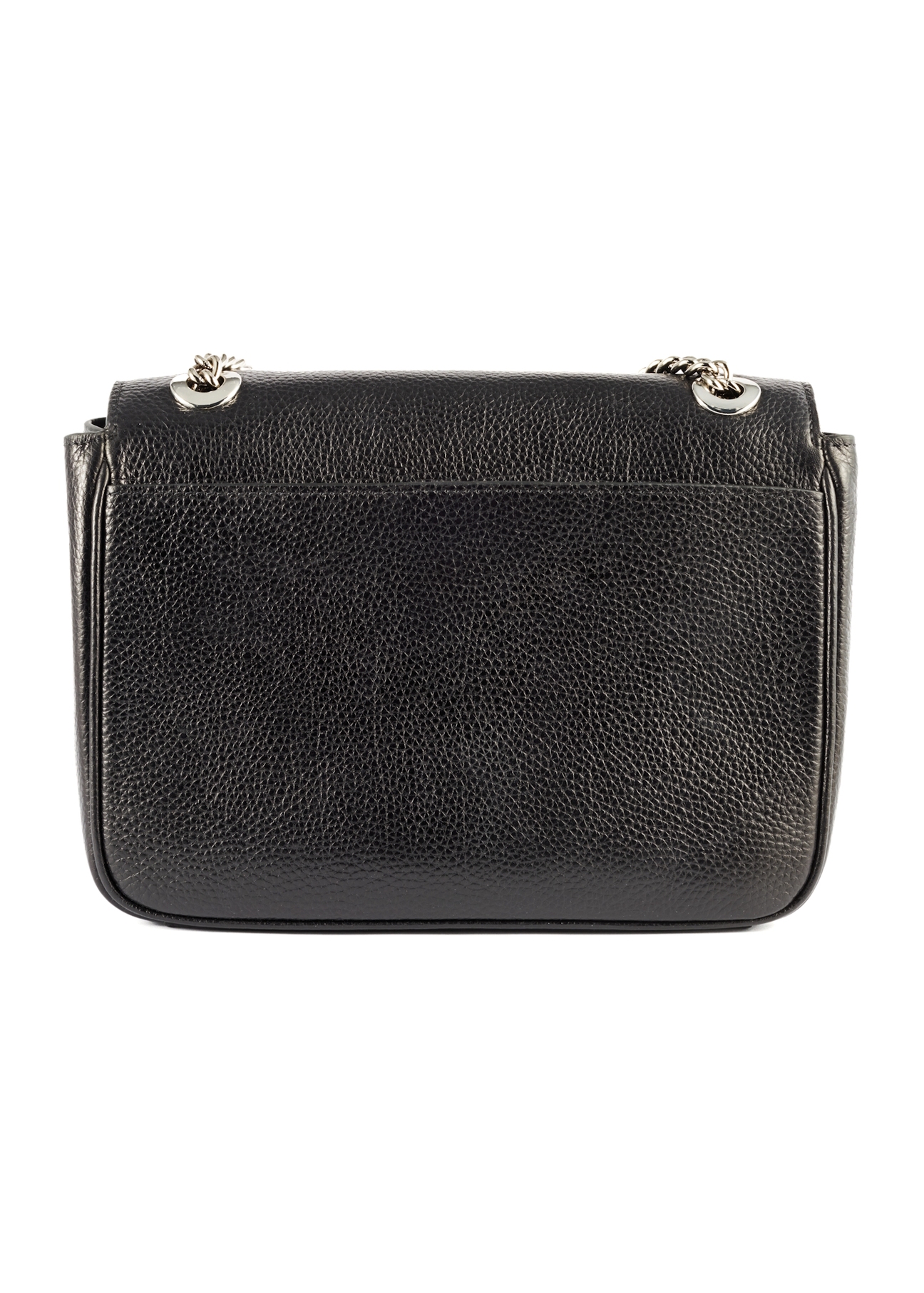 Leather black shoulder bag TORES-1147A-99(Z25) - front product view on white background.