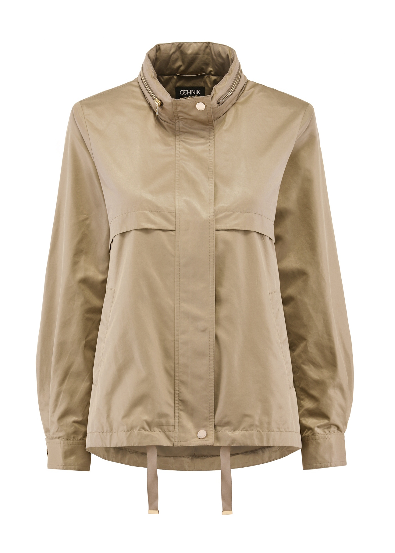 Women's olive transitional jacket KURDT-0558-57(W25), front product view on white background.