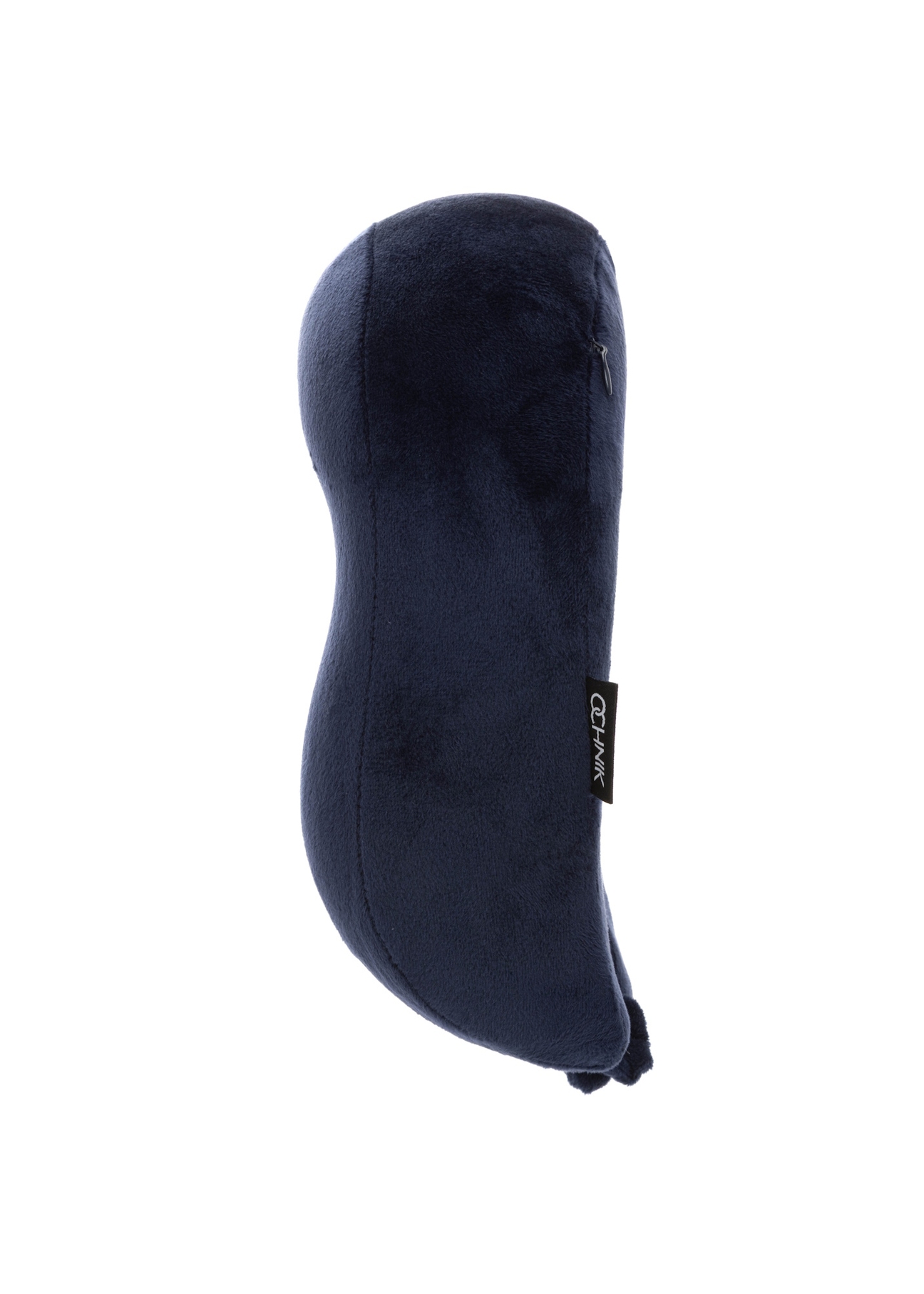 Navy blue soft headrest AW-014-0004-7D(W26), side view of the product on a white background.