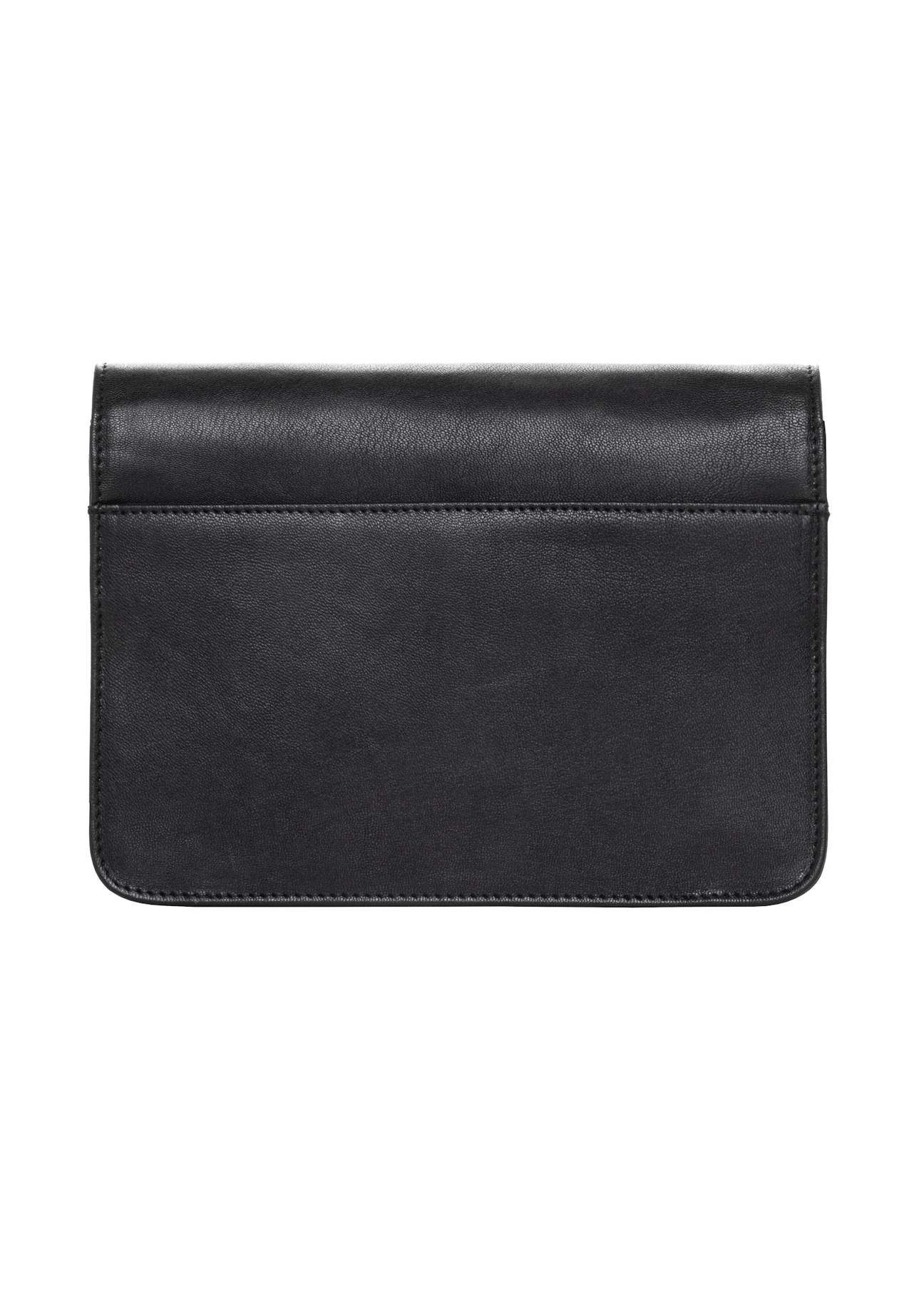 Women's black leather crossbody bag TORES-1316A-99(Z26), rear view on a white background.