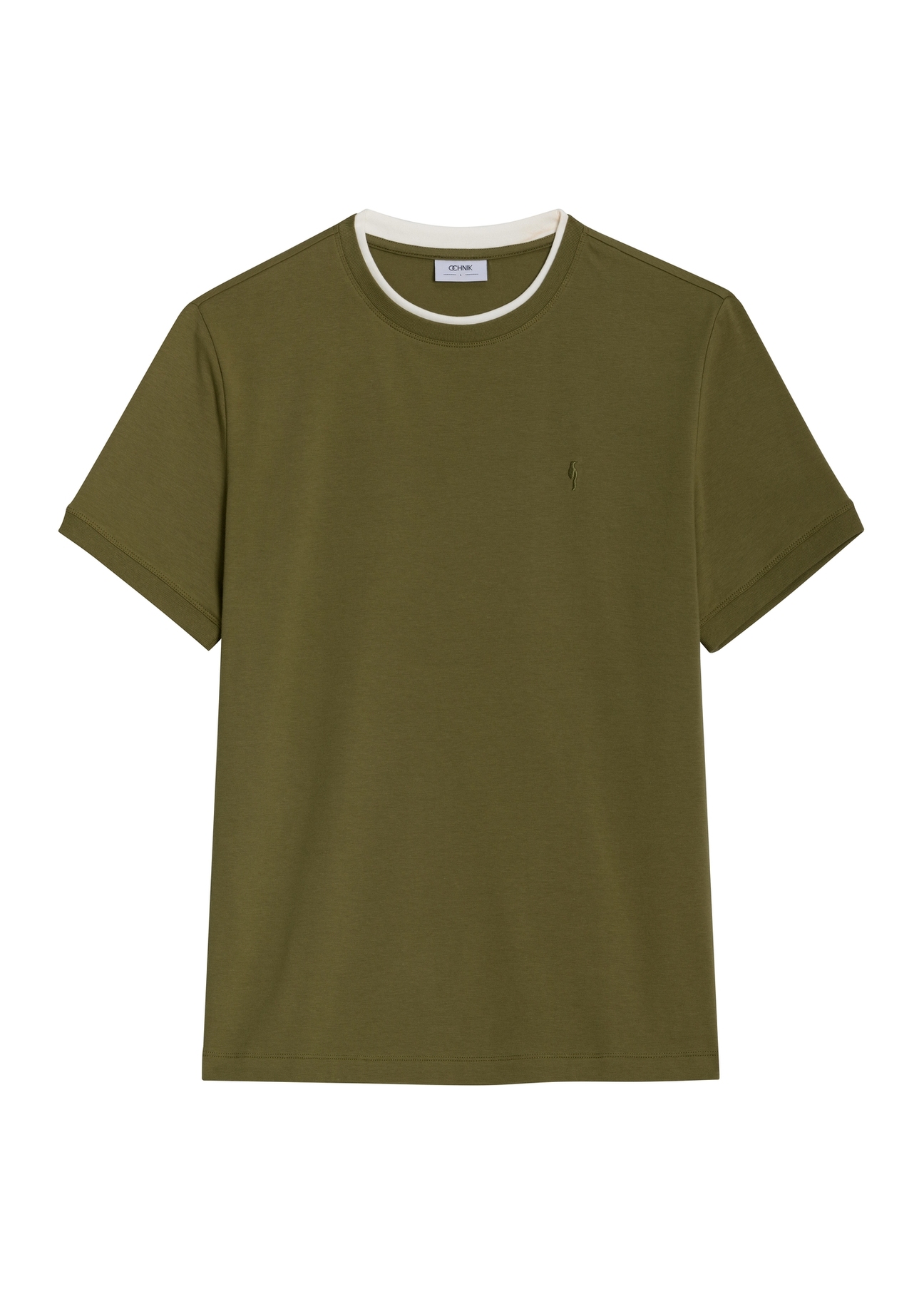 Light green cotton plain men's T-shirt TSHMT-0155-8A(Z26) - front product view, on white background.