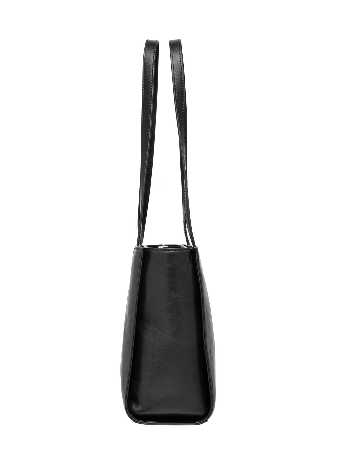 Black leather women's laptop bag TORES-1343-99(Z26) - side product view, on white background.