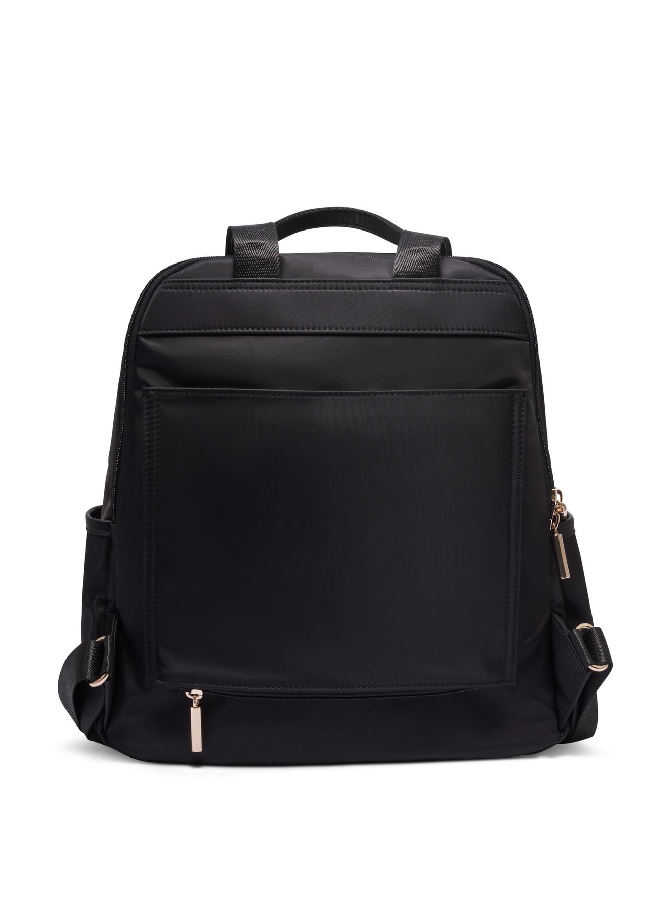 Black women's backpack TOREN-0357-99(Z26) - product view from the back, on a white background.