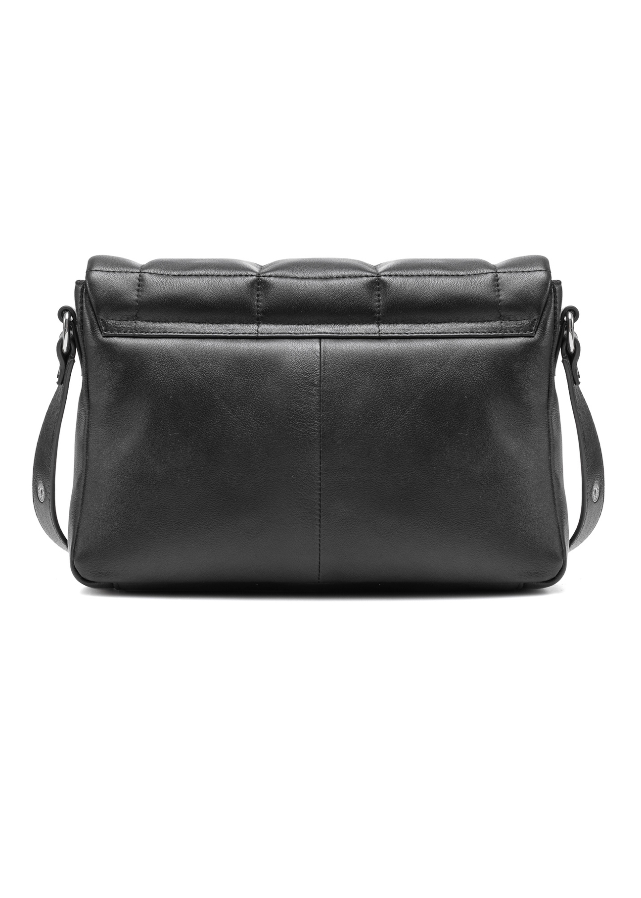 Black leather handbag TORES-1197-99(Z25), back view of the product on a white background.