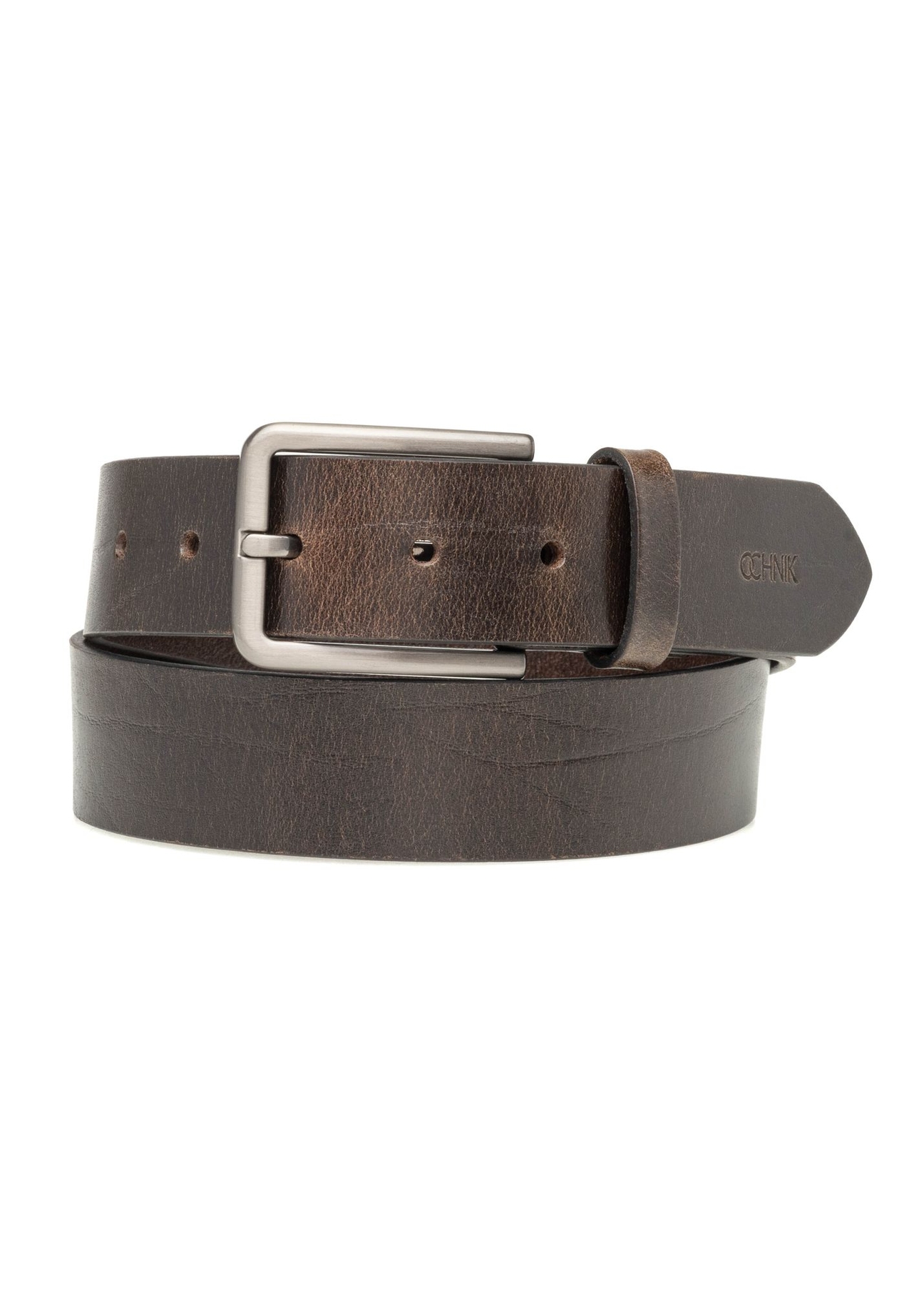 Men's brown leather belt PASMS-0275-1H(W26)