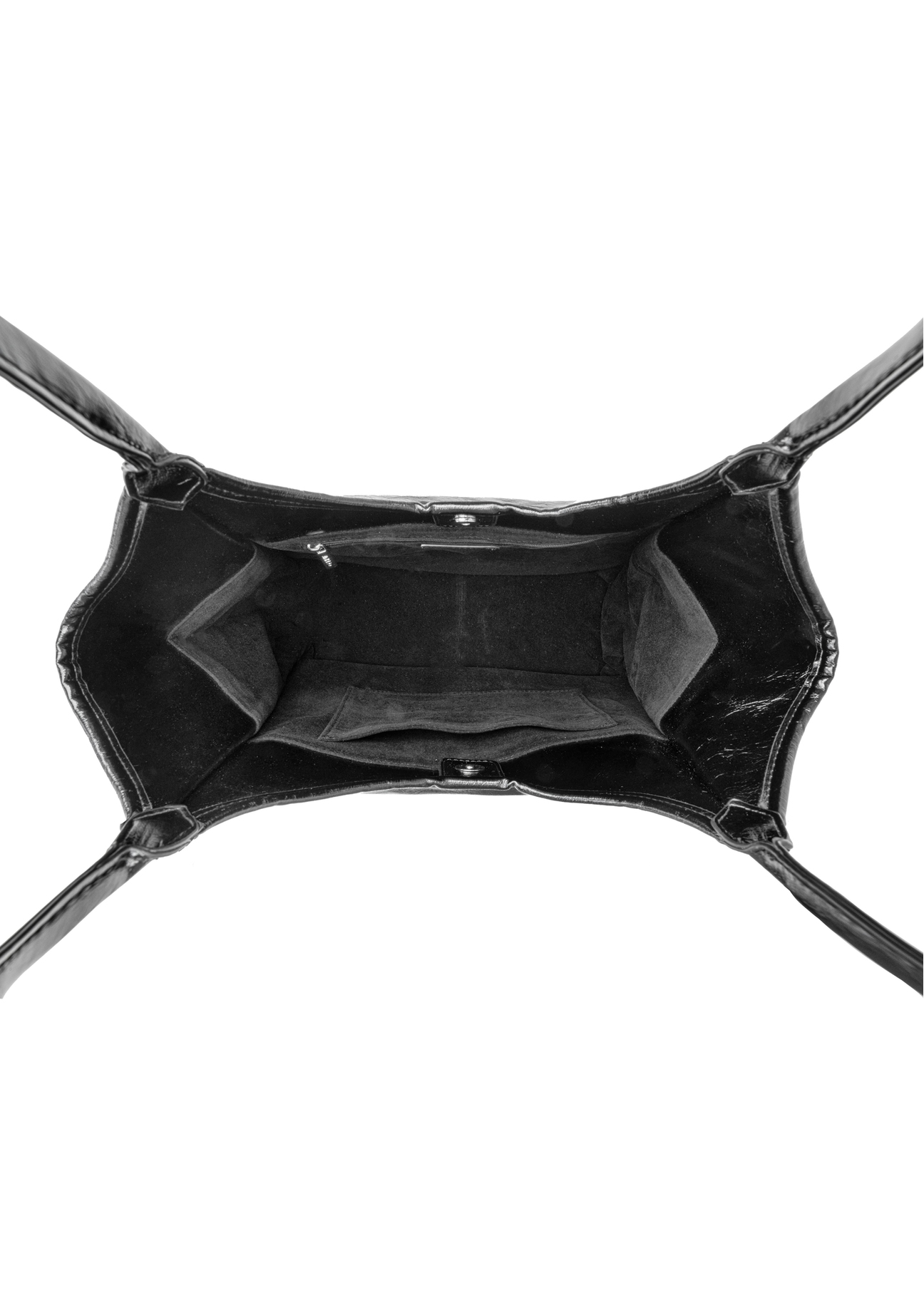 Black women's shopper handbag TOREC-1122-9F(W26), product view inside on white background.