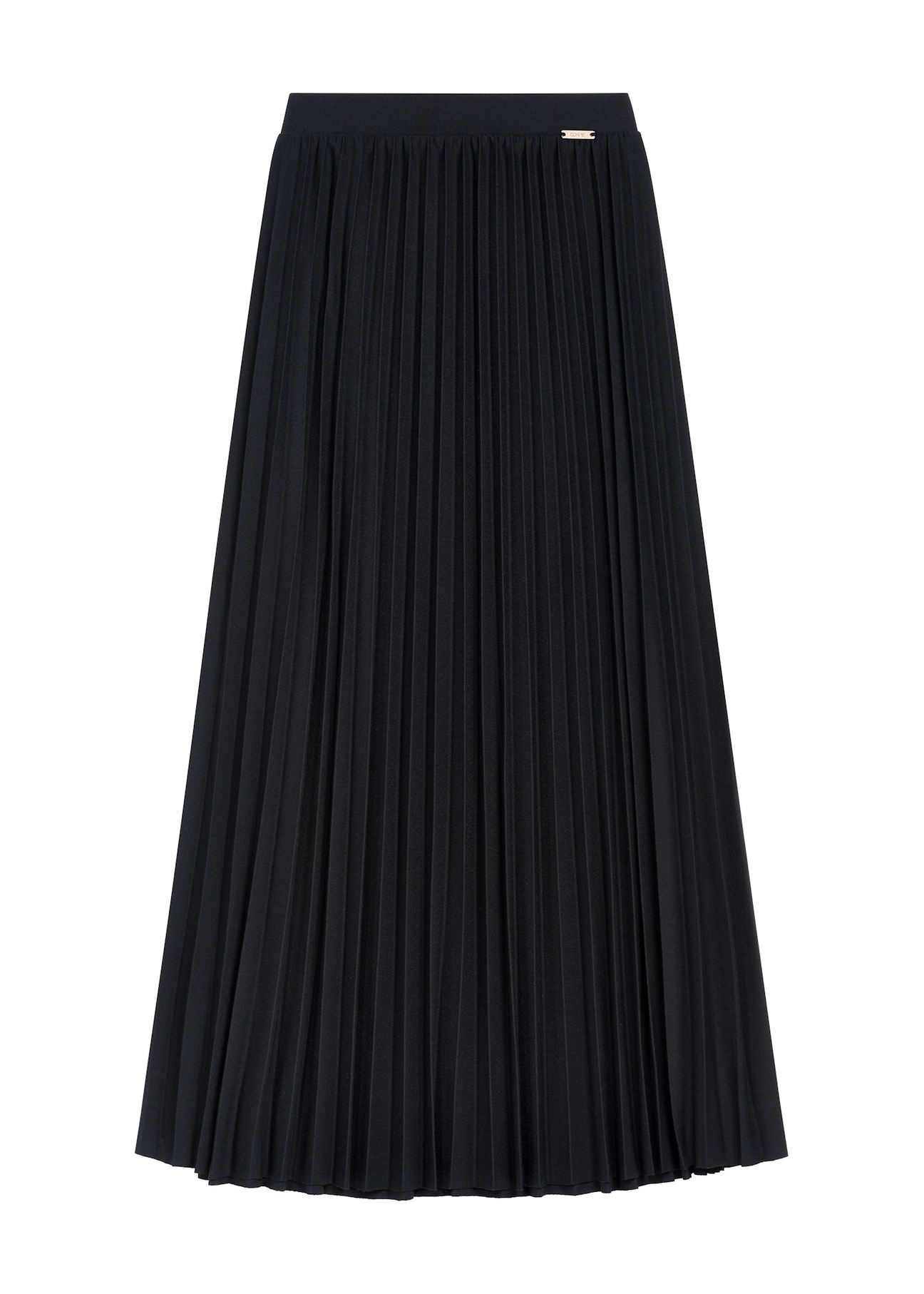 Black women's pleated skirt SPCDT-0096-99(Z25), front product view on white background.