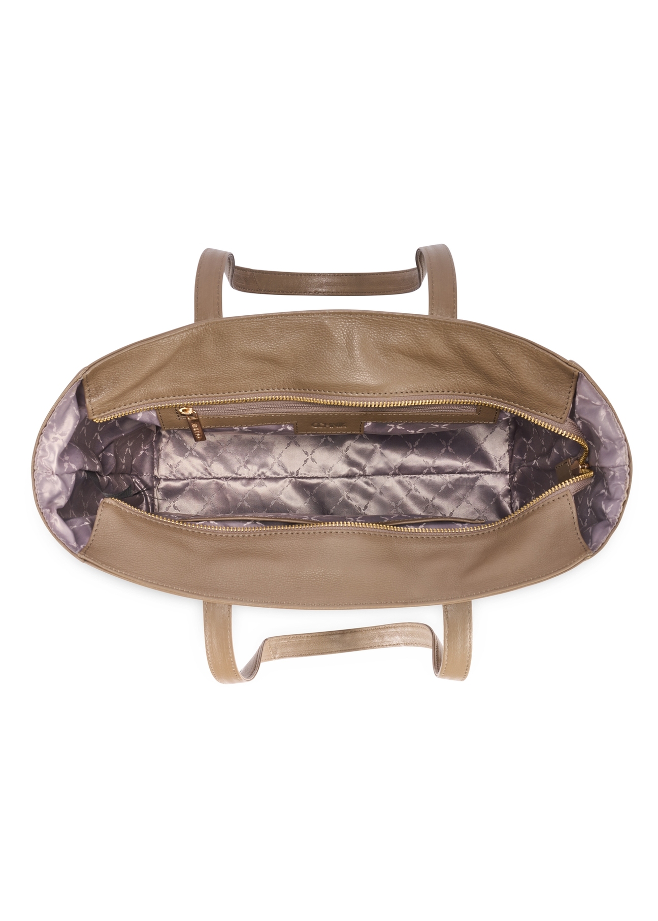 Dark brown leather women's shopper bag TORES-0971 F-1K(W26) - product view from above, on a white background.