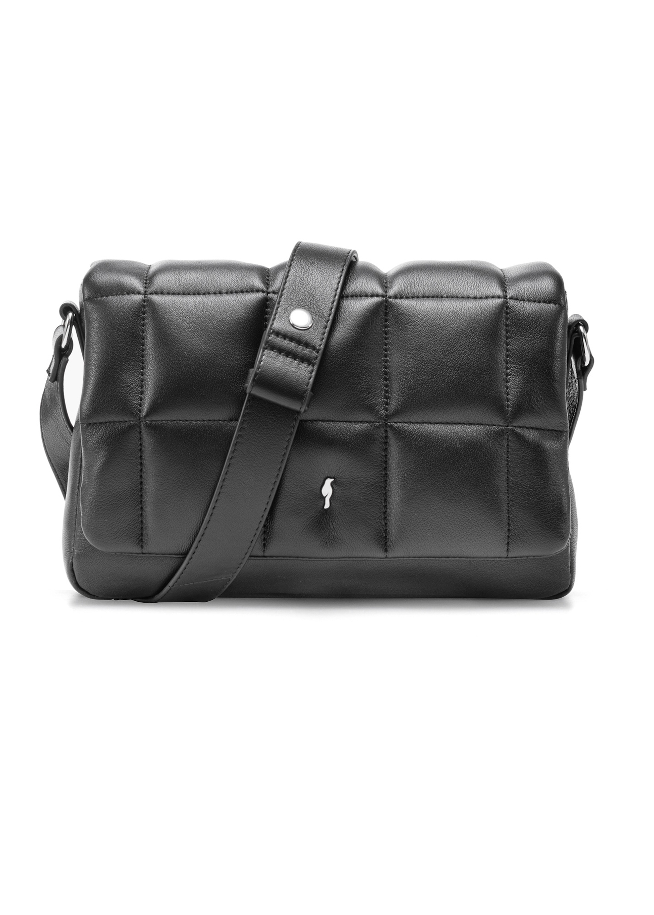 Black leather handbag TORES-1197-99(Z25), front product view on white background.