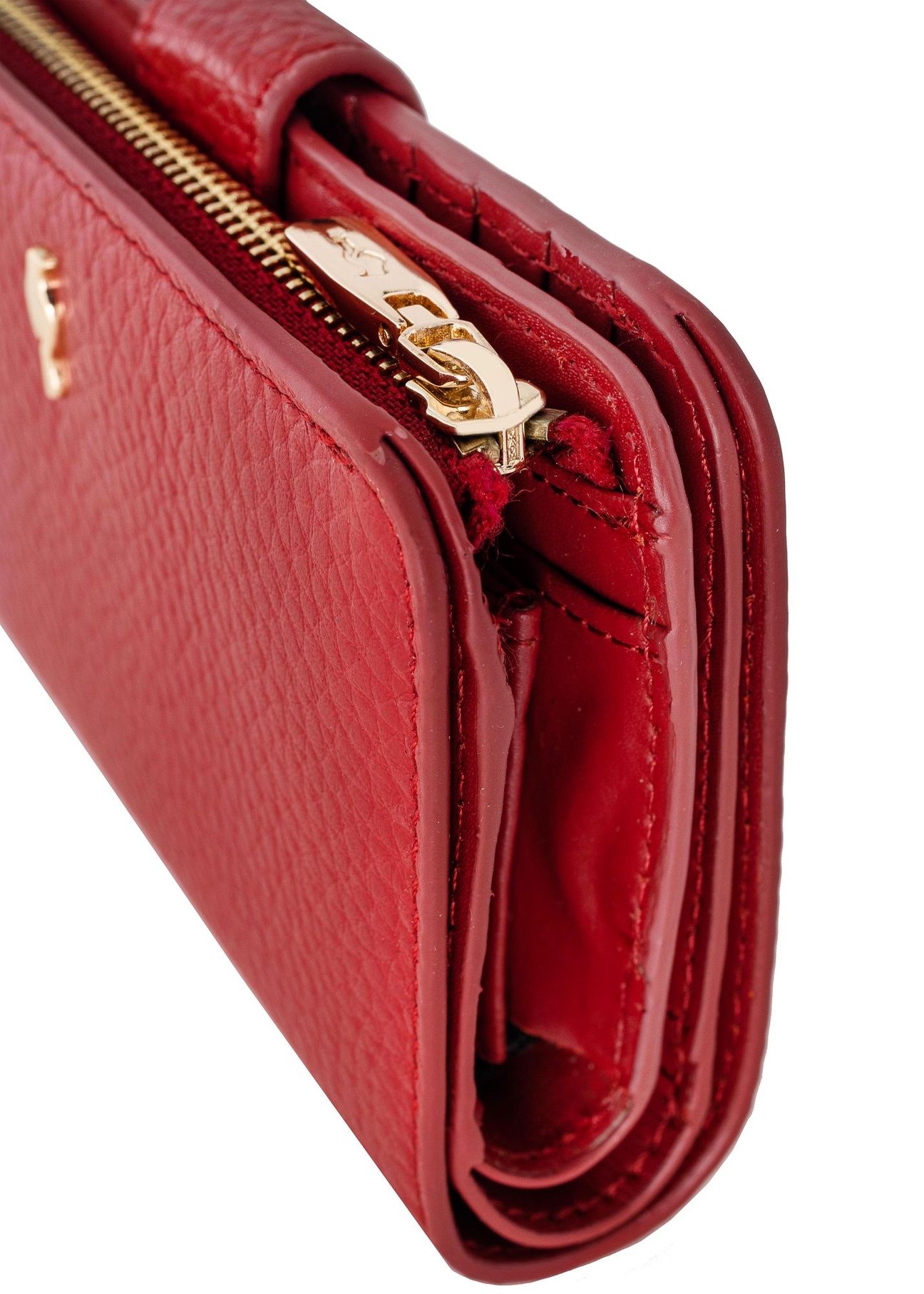 Women's red leather wallet PORES-0896-40(Z23)-06