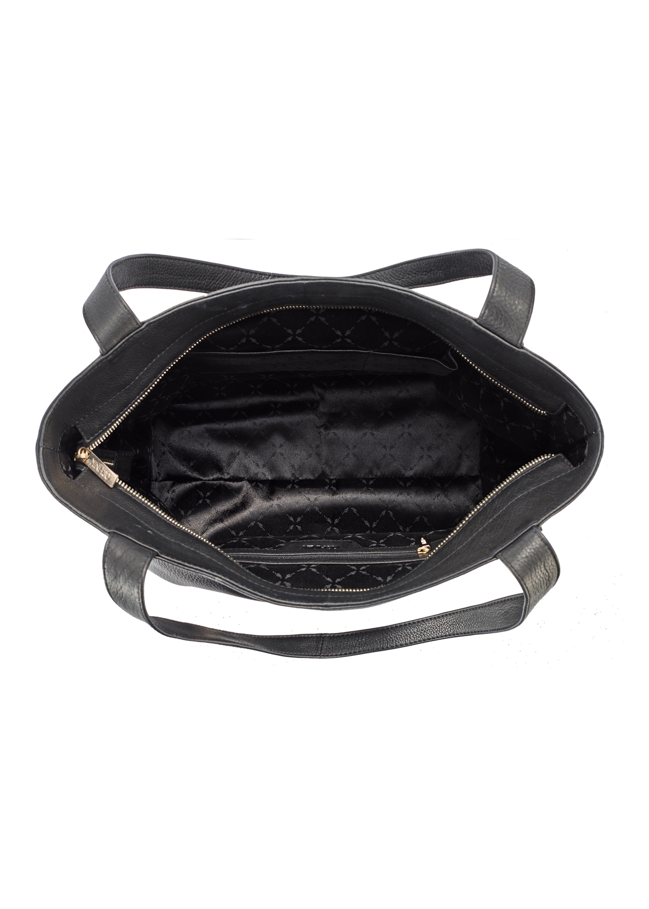 Black leather women's handbag TORES-1144-99(Z25) - product view from above on white background.