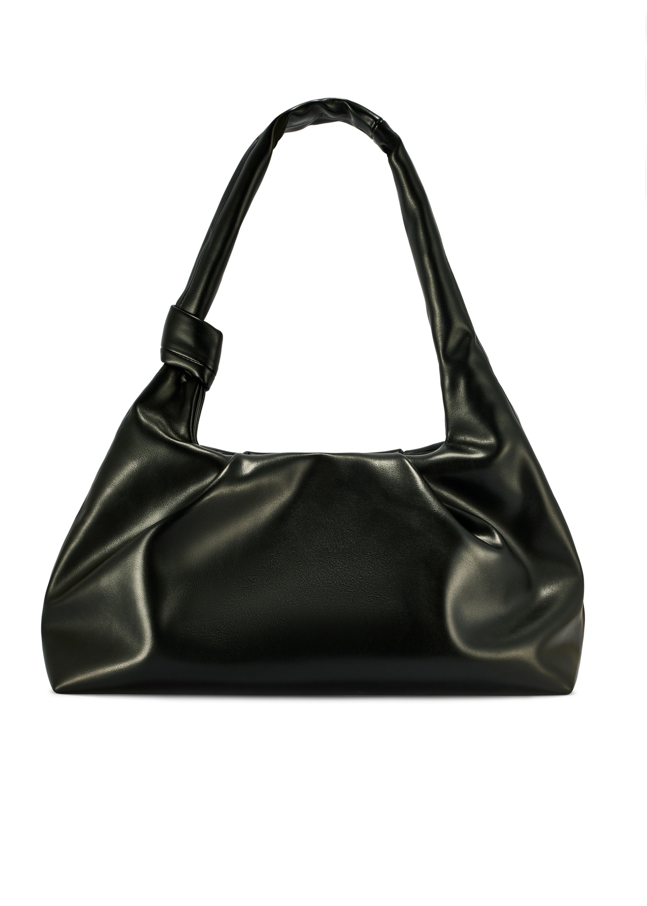 Black women's shoulder bag TOREC-1096-99(Z25), product view from the back on a white background.