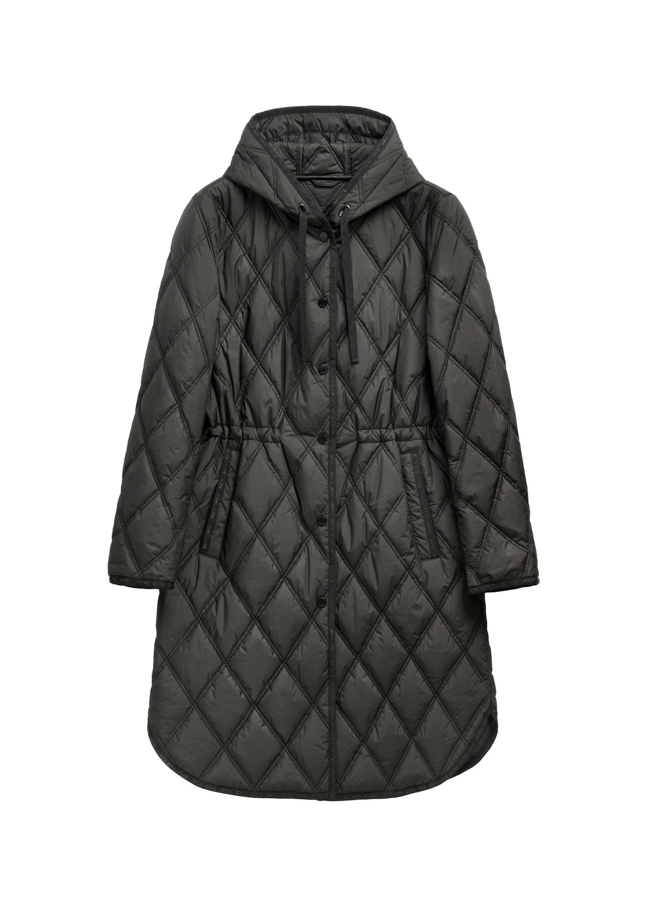Black women's quilted jacket KURDT-0579-99(Z25), front product view on white background.