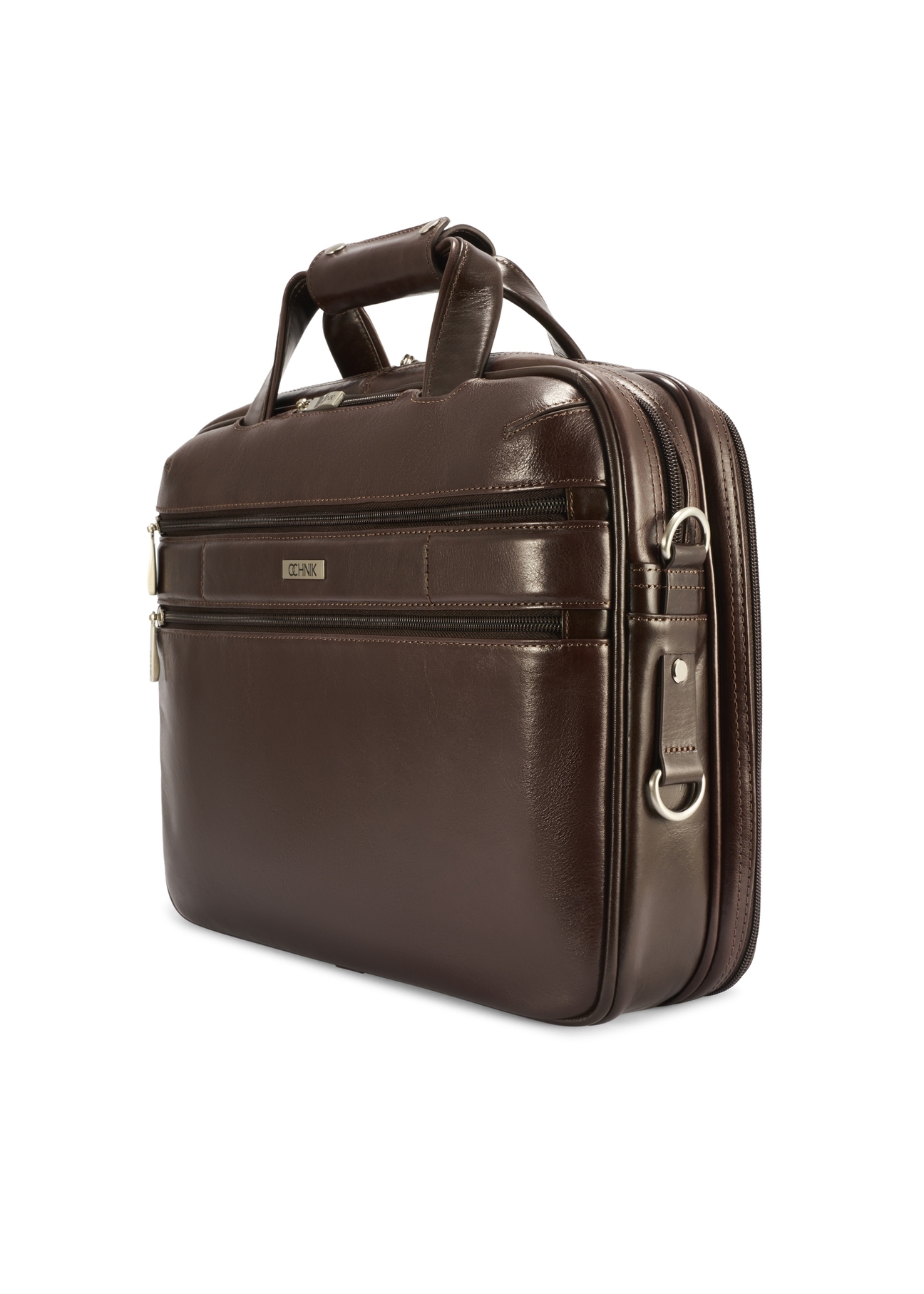 Brown leather men's bag TORMS-0483-89(Z25), diagonal product view on white background.