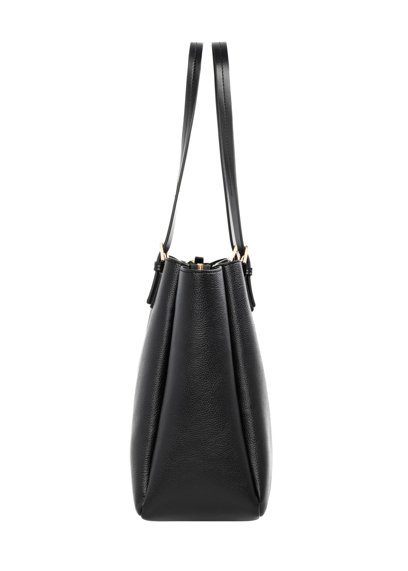 Black women's shopper bag TOREC-1344-9I(Z26) - side view of the product, on a white background.