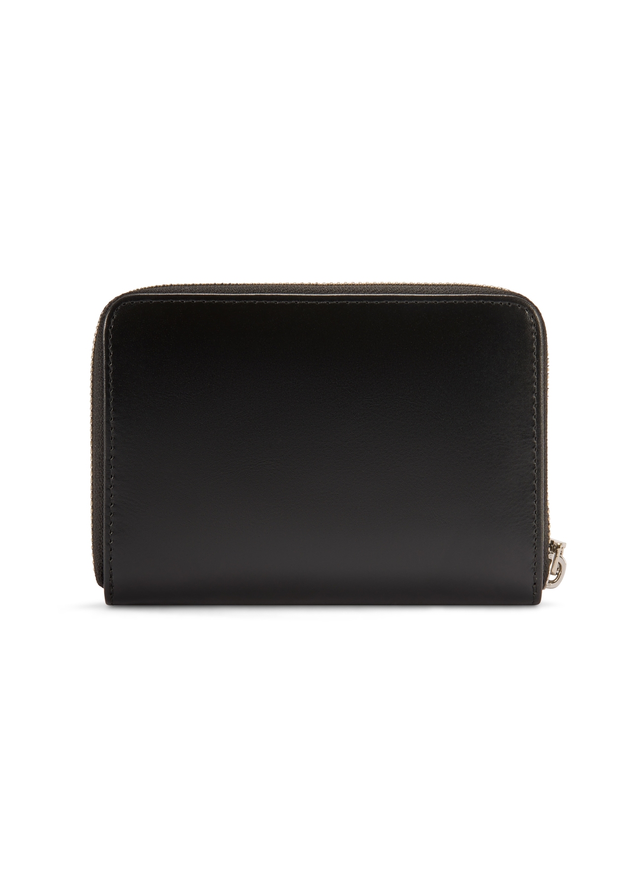 Black leather women's wallet PORES-0976-99(Z25), product view from the back on a white background.