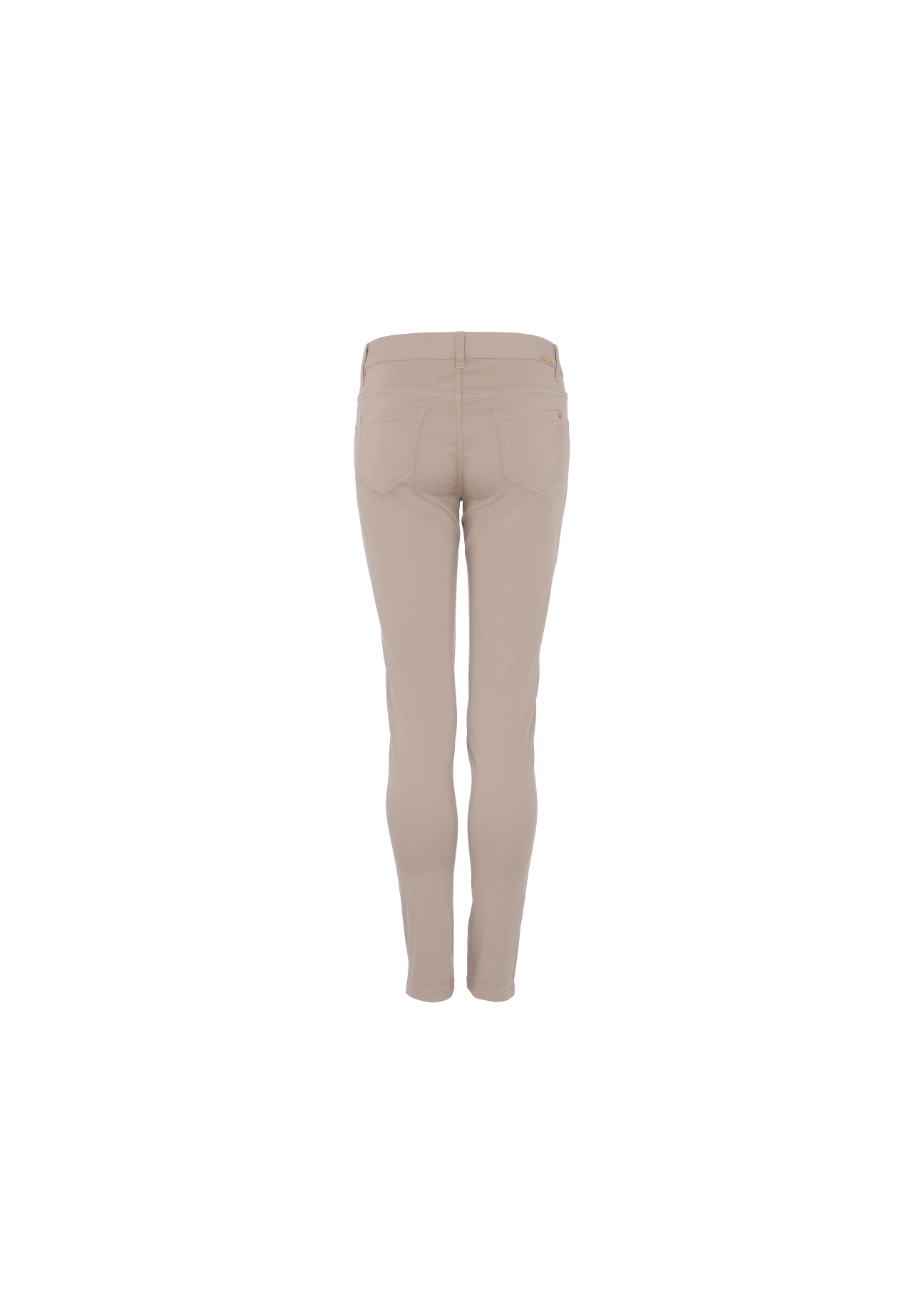 Beżowe spodnie skinny damskie SPODT-0026-81(W21)-03