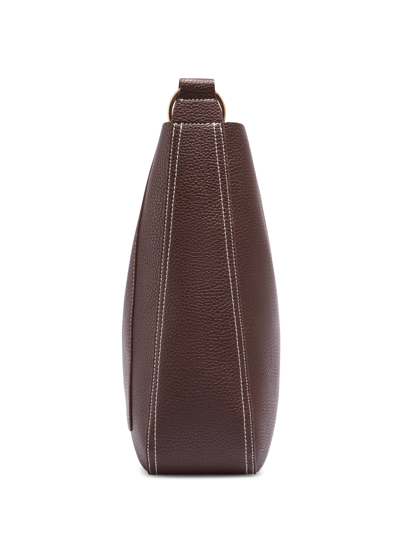 Brown women's hobo bag TOREC-1257-1H(Z26), product view from the side on a white background.