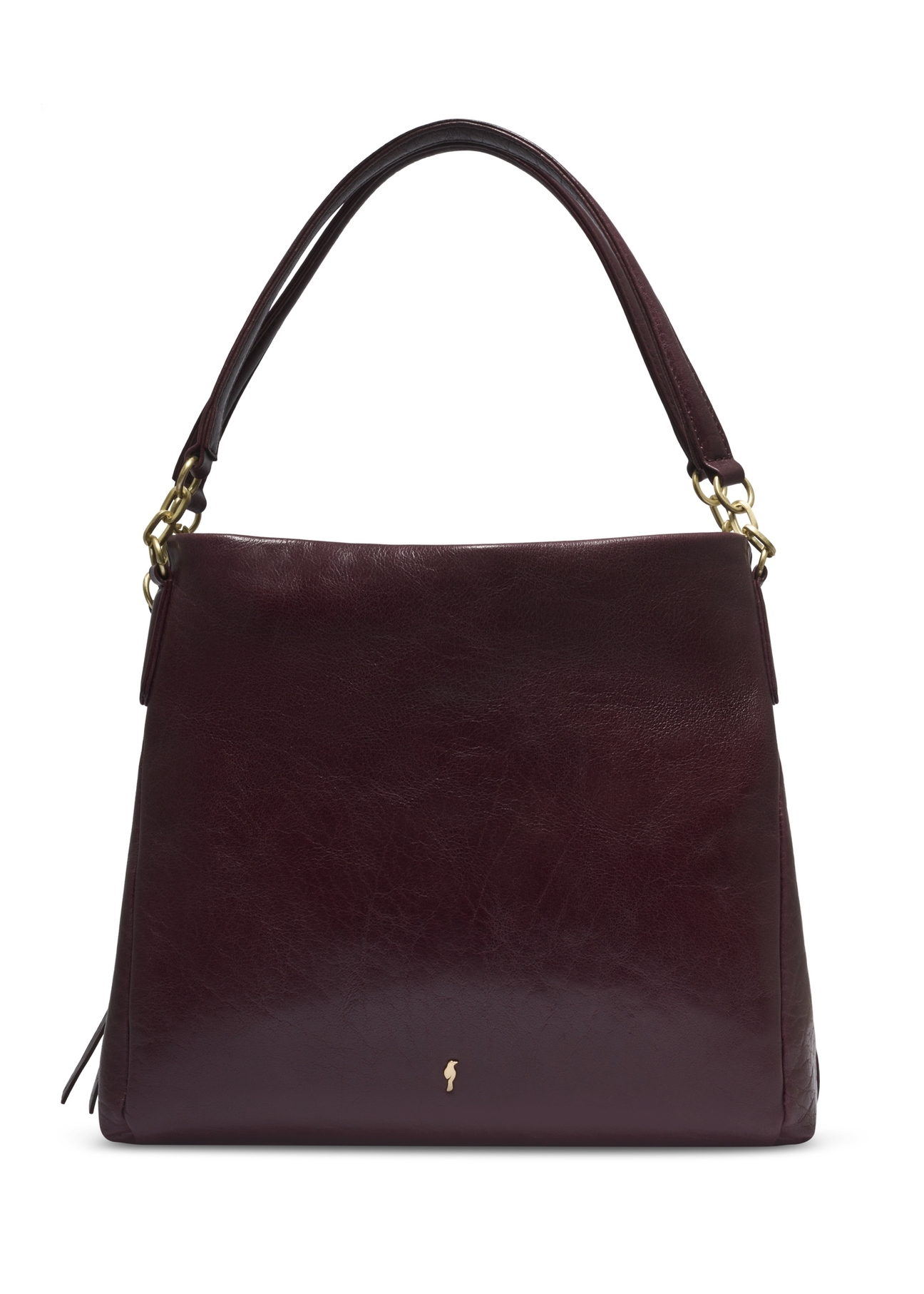Burgundy leather women's shopper handbag TORES-0636-4D(Z26), front product view on white background.