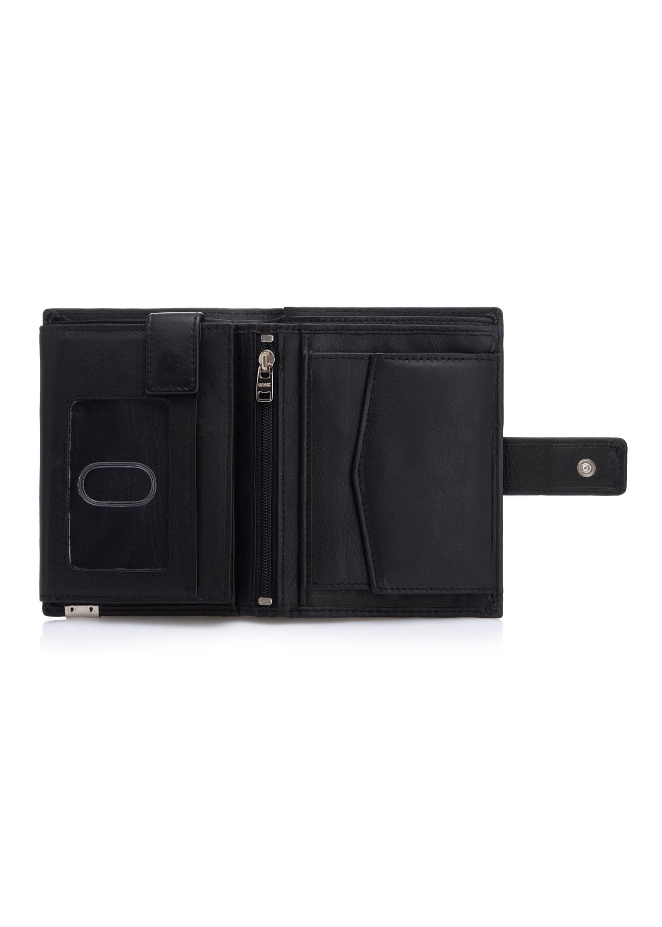 Large men's leather wallet PORMS-0143B-99(Z25), product view inside on white background.